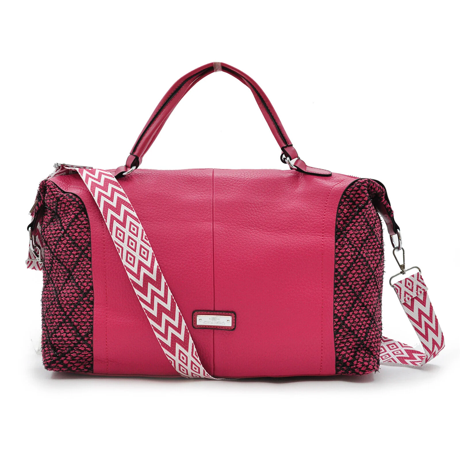 Borsa firmata CHARRO donna bauletto ricamata multicolore pelle pizzo morbida - immagine 7
