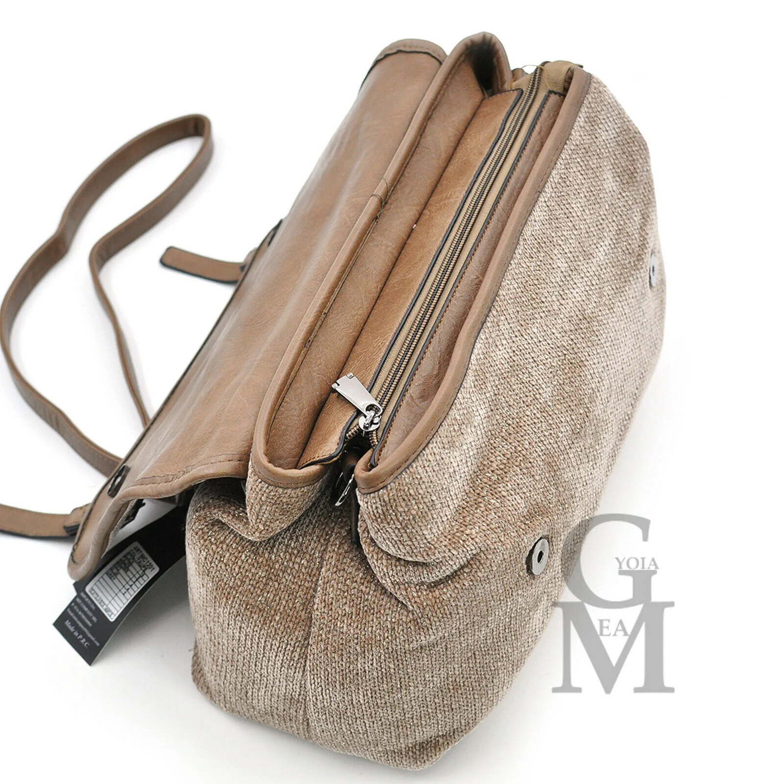 Borsa donna originale GYOIAMEA lana velluto pelle vintage particolare novità - immagine 3