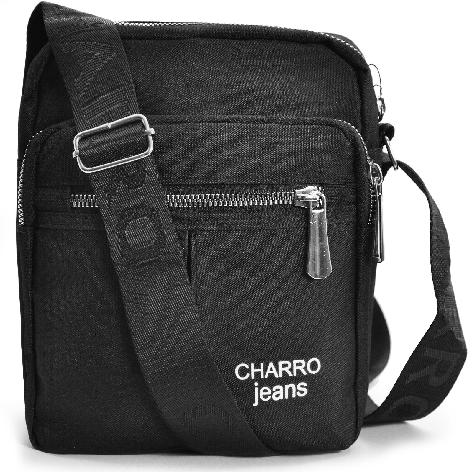 Borsello uomo firmato CHARRO nero tasche tessuto borsellino nuovo nylon sportivo - immagine 7