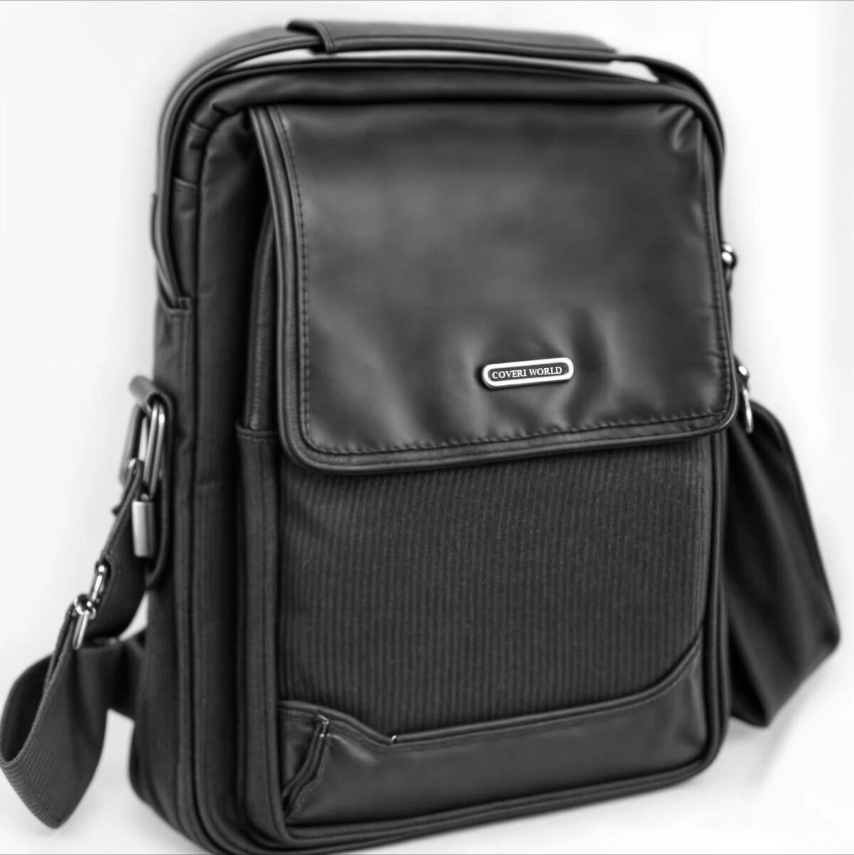 Borsello in tela COVERI world borsello uomo borsa tracolla nylon nero lavoro - immagine 2