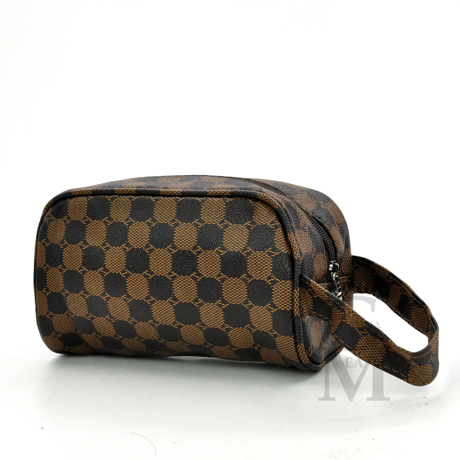 Pochette uomo originale GM fantasia rombi quadretti borsa mano pelle nero sport - immagine 3