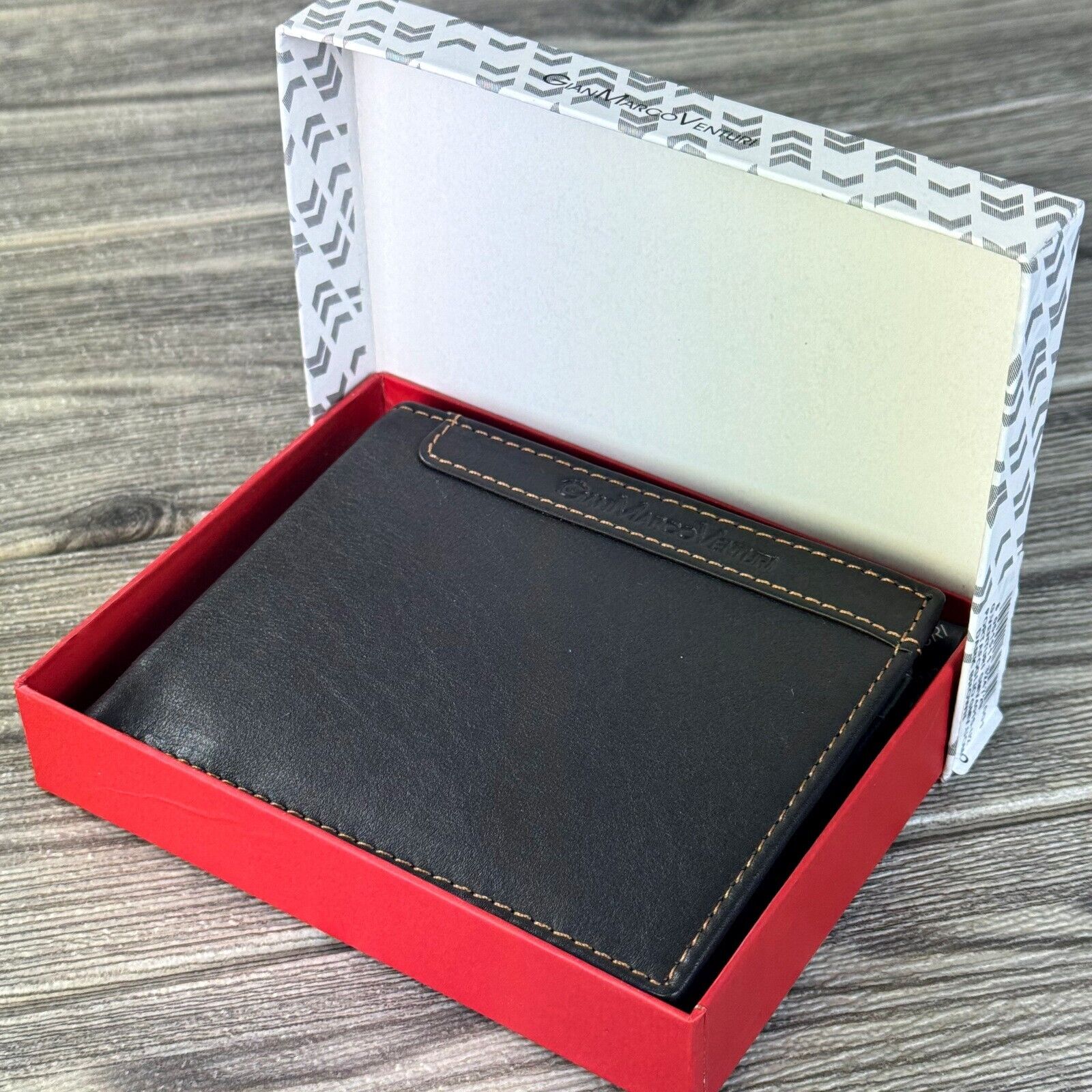 Portafoglio pelle uomo firmato GMV porta carte ribaltina morbido marrone scuro - immagine 4