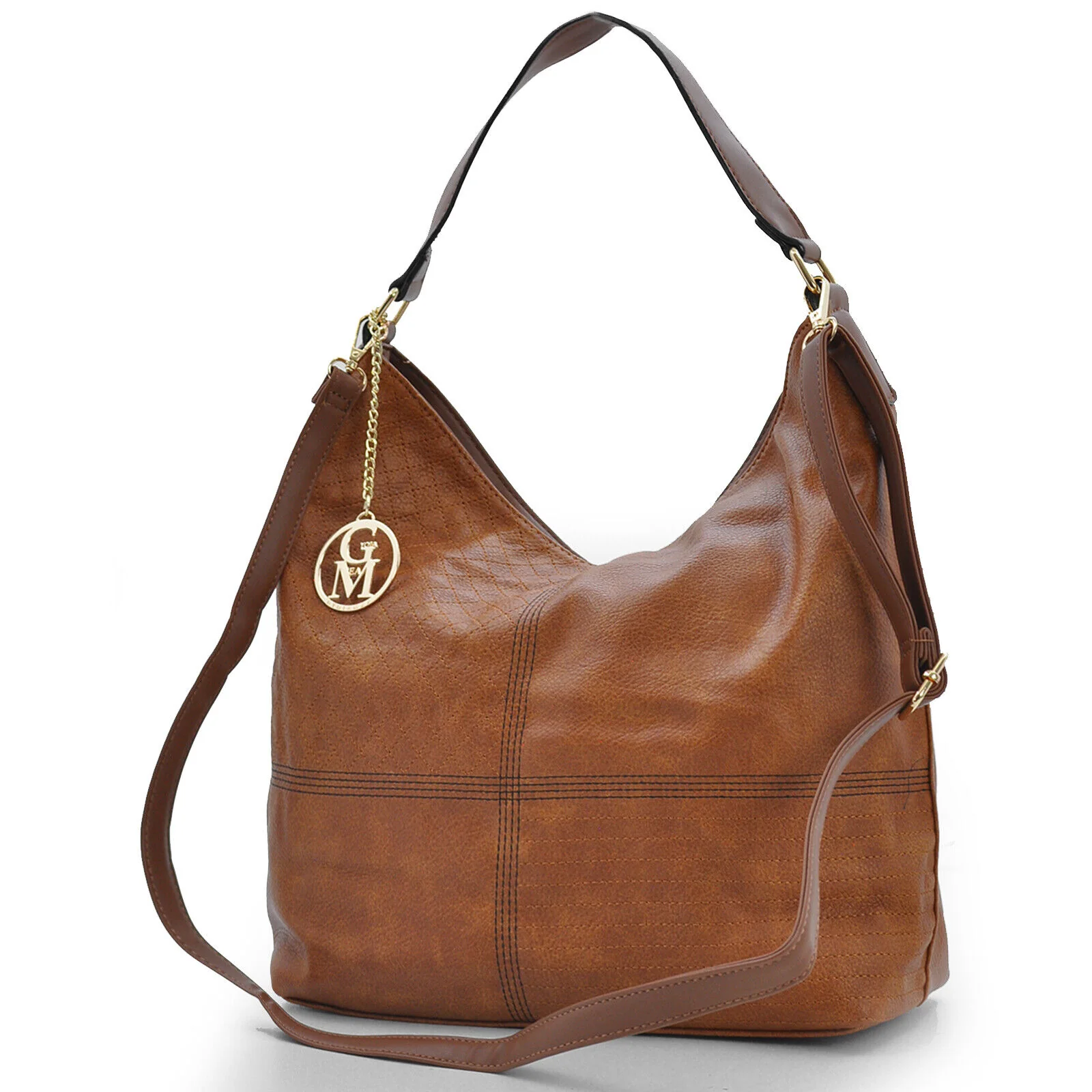 Borsa donna firmata Gyoiamea milano pelle morbida ricamata secchio sacco manico - immagine 4