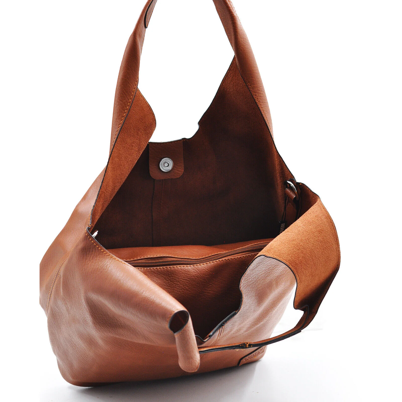 Borsa + borsetta nuova COVERI donna pelle capiente sacco grande spalla cerniera - immagine 3
