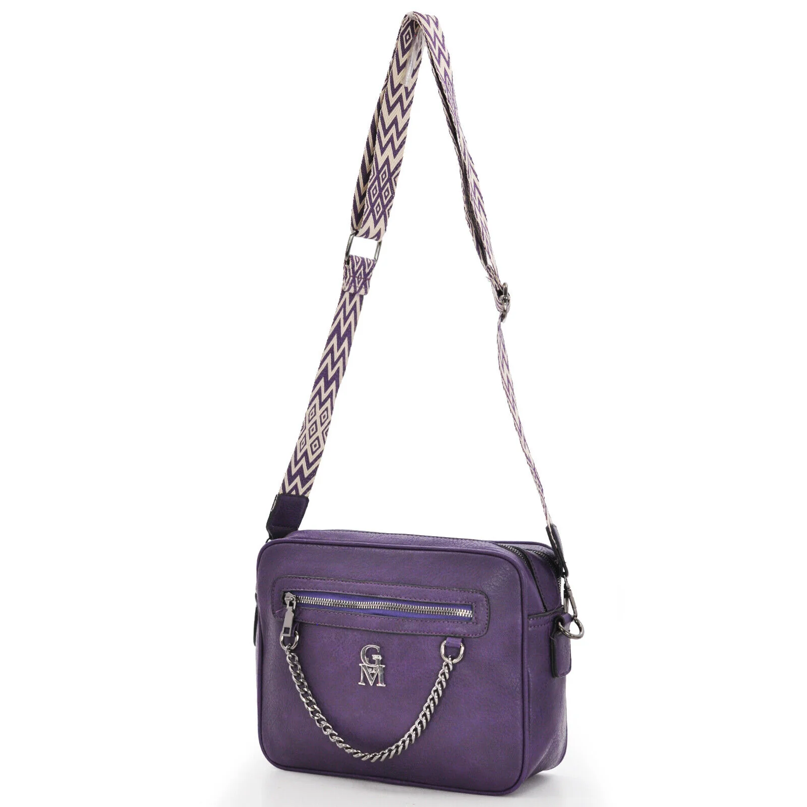 Borsa firmata Gyoiamea donna tracolla fantasia cinghia colorata capiente tasche - immagine 8