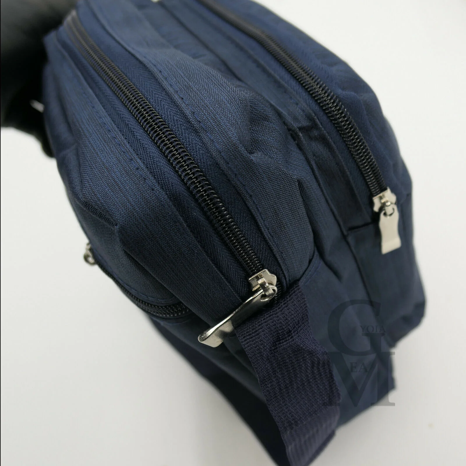 Borsello tela nylon nero nuovo blu uomo grande tracolla moda tessuto lavoro - immagine 9