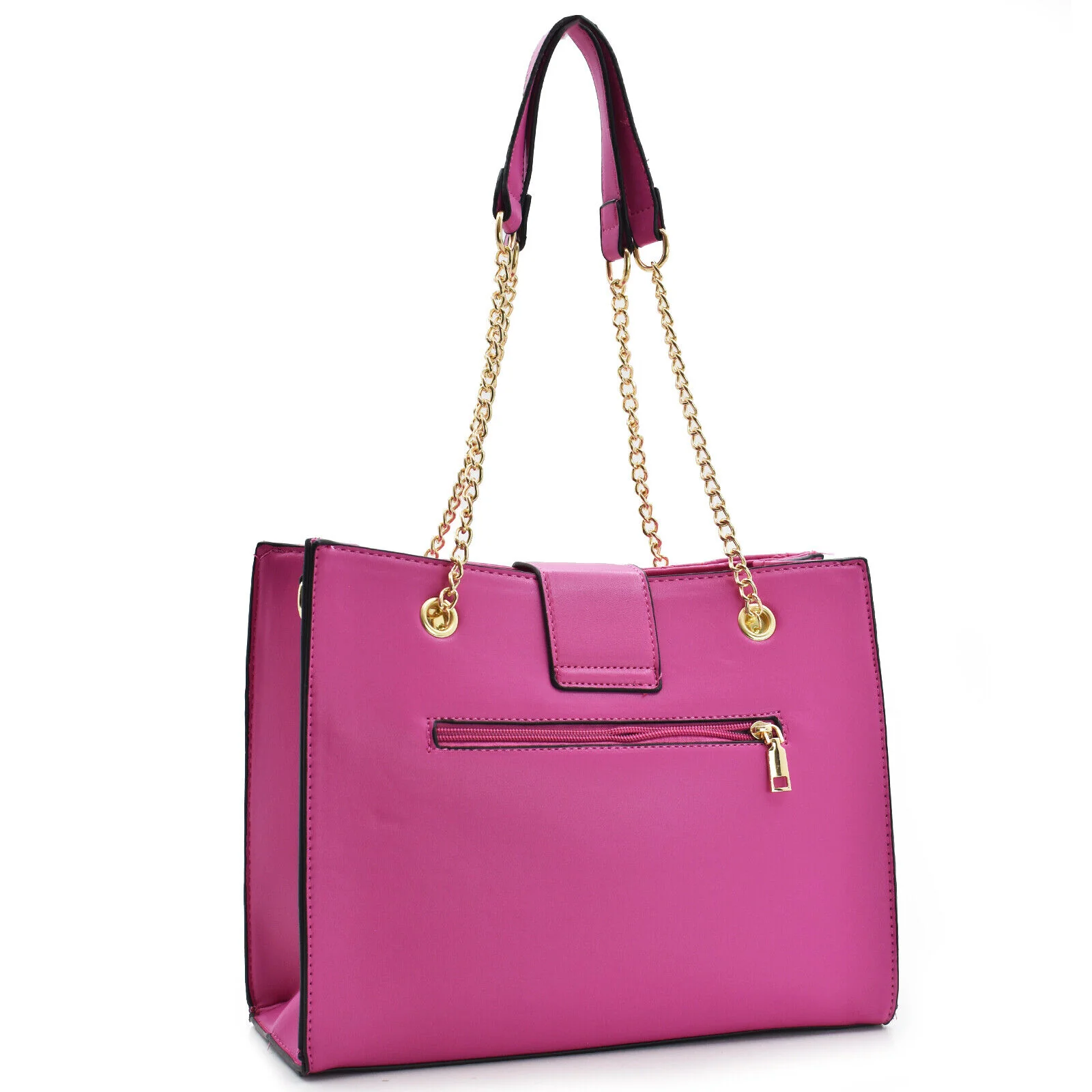 Borsa GM elegante rosa spalla shopping trapuntata cuore manici catena spalla - immagine 4