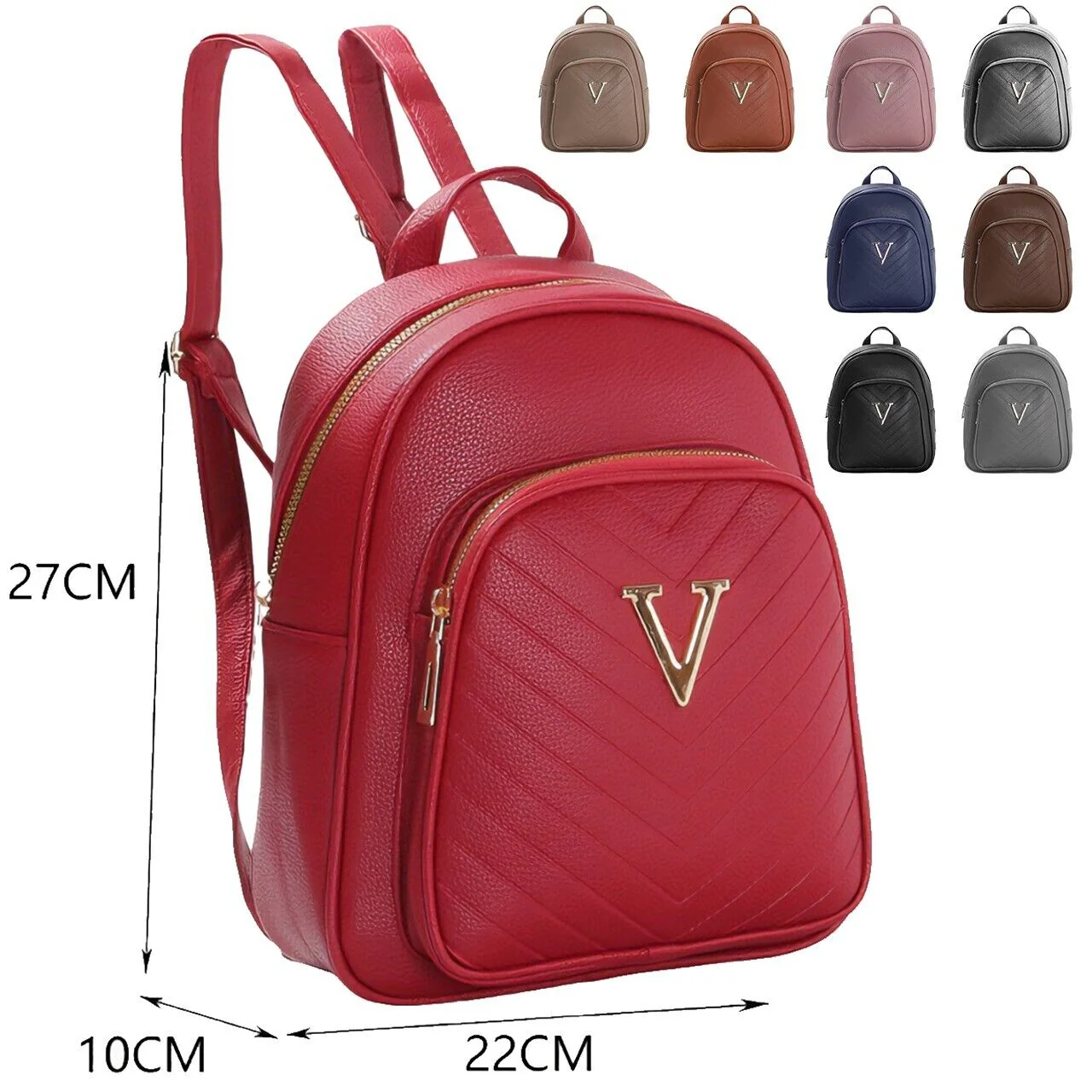 zainetto zaino trapuntato alta qualitá donna capiente giornaliero elegante rosso - immagine 2