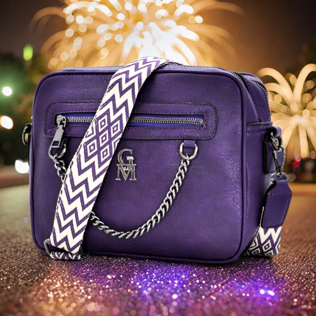 Borsa firmata Gyoiamea donna tracolla fantasia cinghia colorata capiente tasche - immagine 4