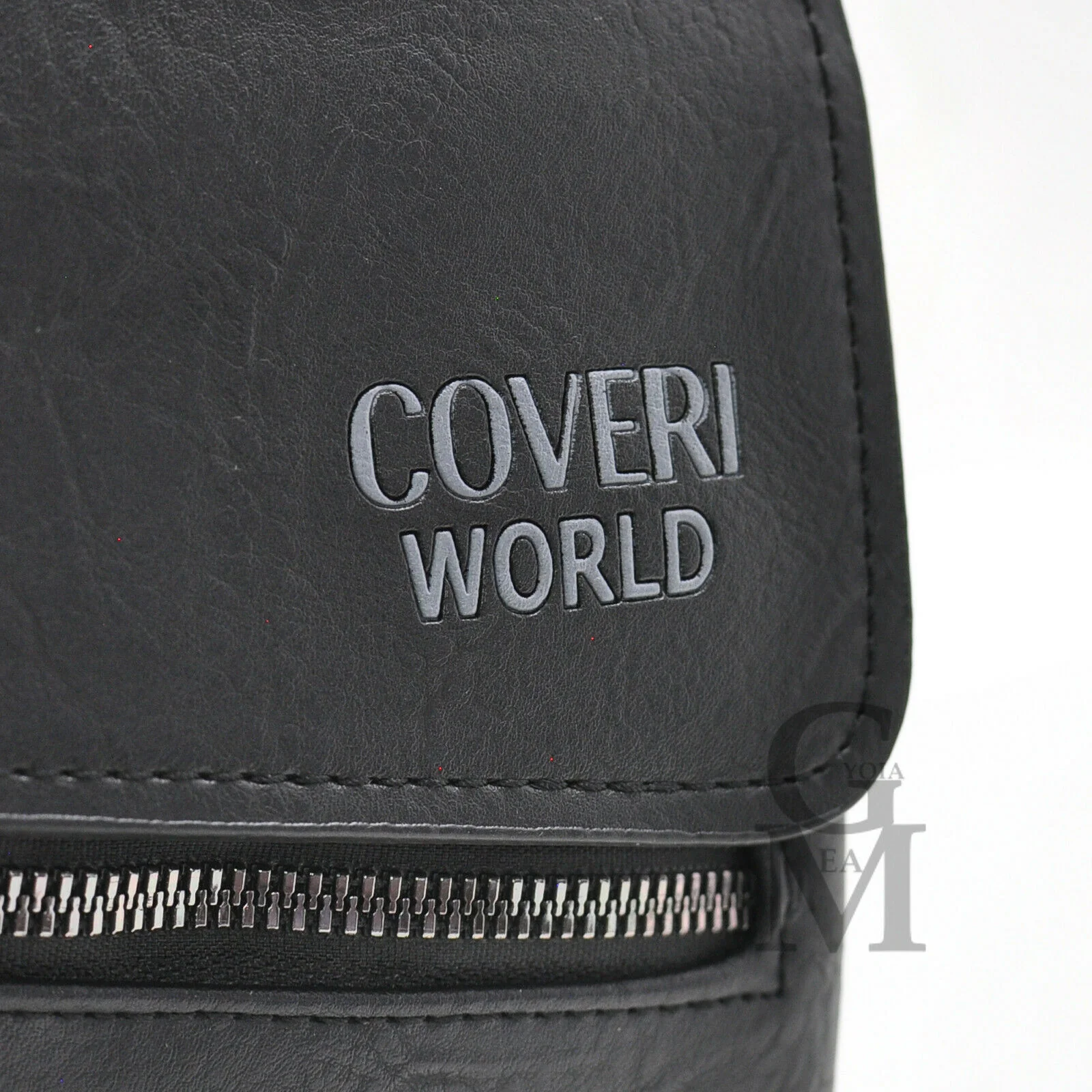 Borsello nero pelle firmato originale COVERI tracolla cerniera trasversale moda - immagine 6