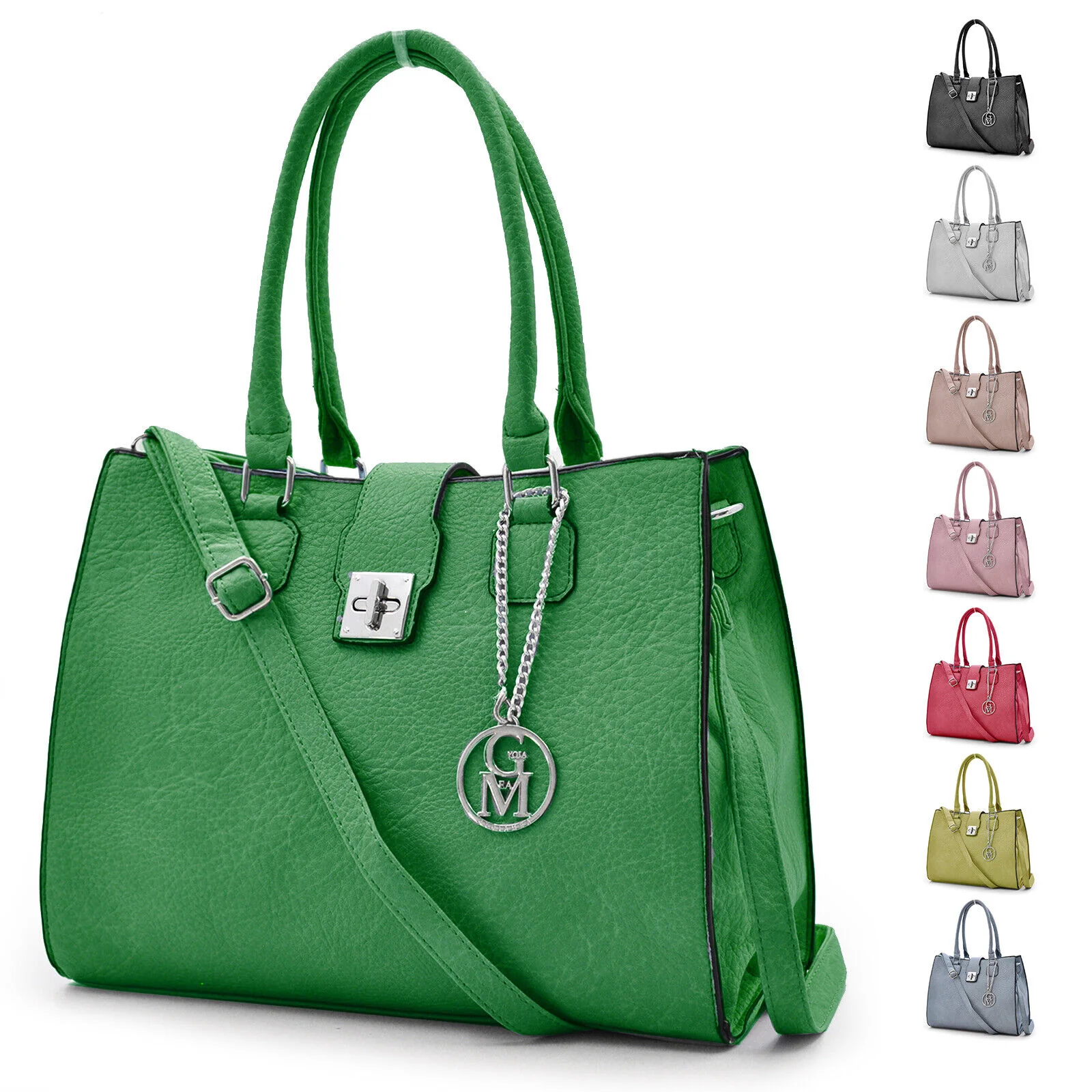 Borsa GM Maria firmata nuova spalla bauletto morbida tracolla elegante ciondolo - immagine 2