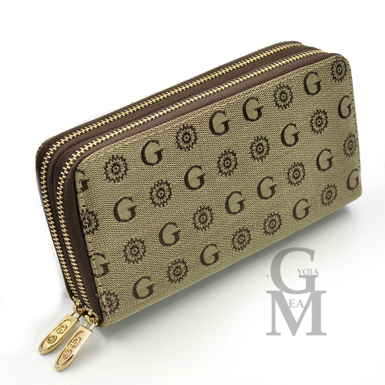 Portafoglio GM donna nylon impermeabile fantasia scritte lettere beige cerniera - immagine 9