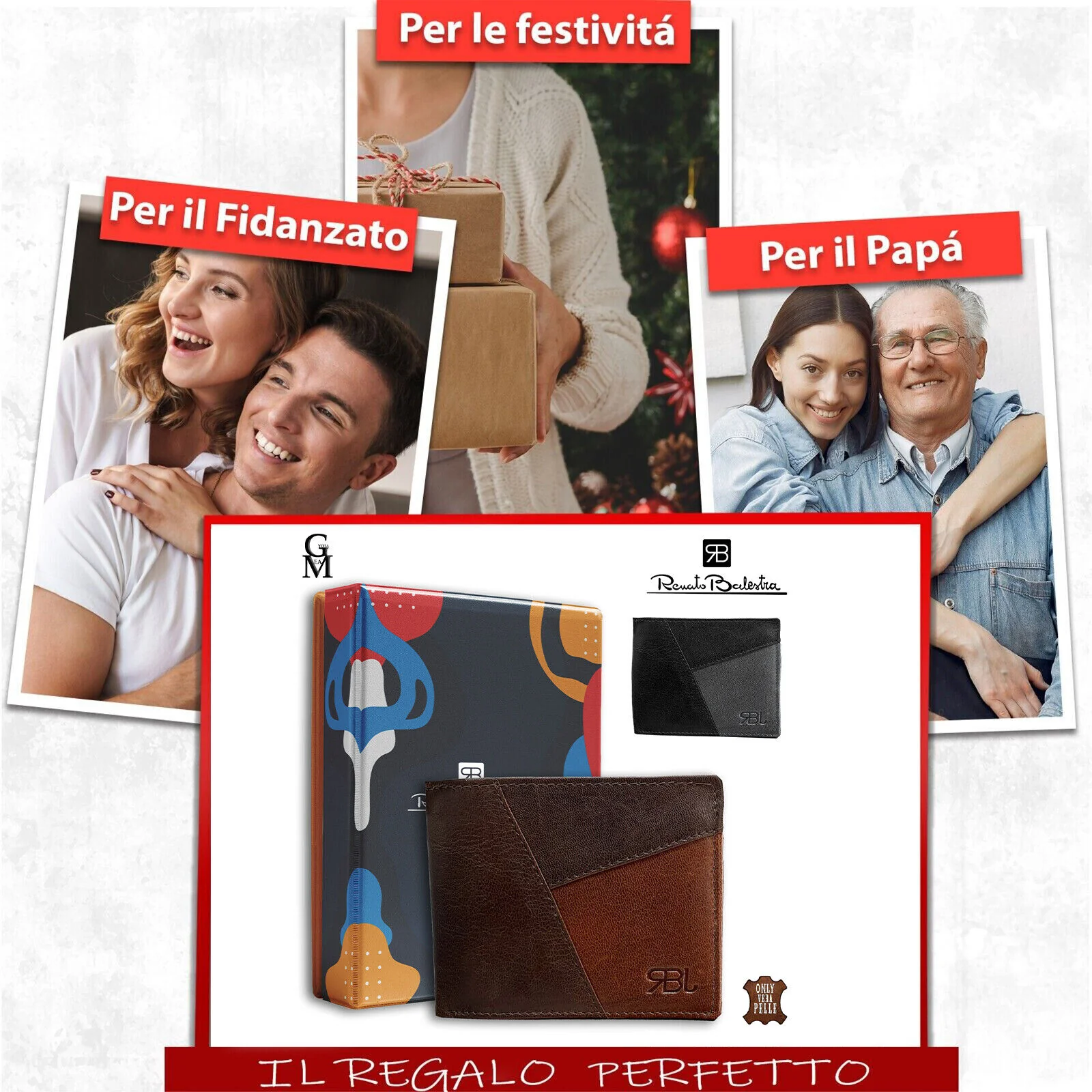 Portafoglio originale vera pelle uomo Renato Balestra regalo porta carte monete - immagine 3
