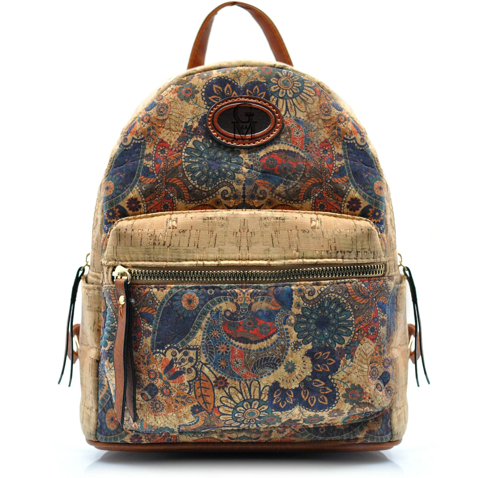 GM Zaino piccolo zainetto sughero colorato fiori farfalle casual passeggio moda - immagine 6