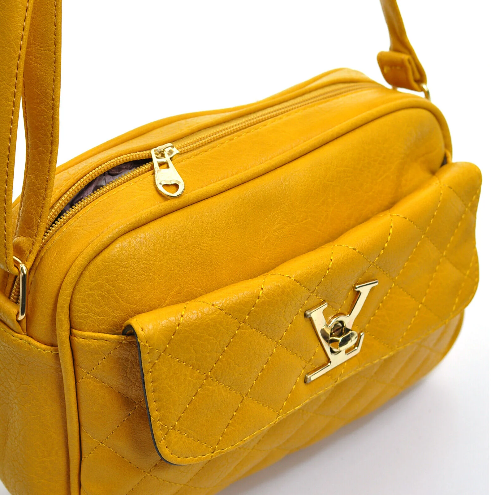 Borsa donna gialla rossa blu sera borsetta pelle trapuntata postina tracolla - immagine 7