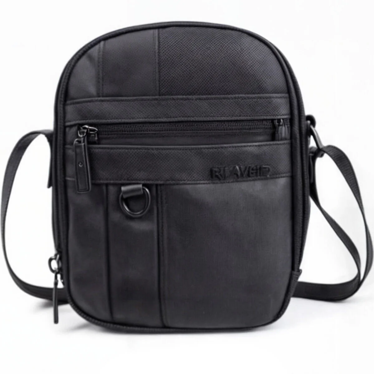 Borsello griffato capiente multi tasche uomo signore pelle tracolla marrone - immagine 2