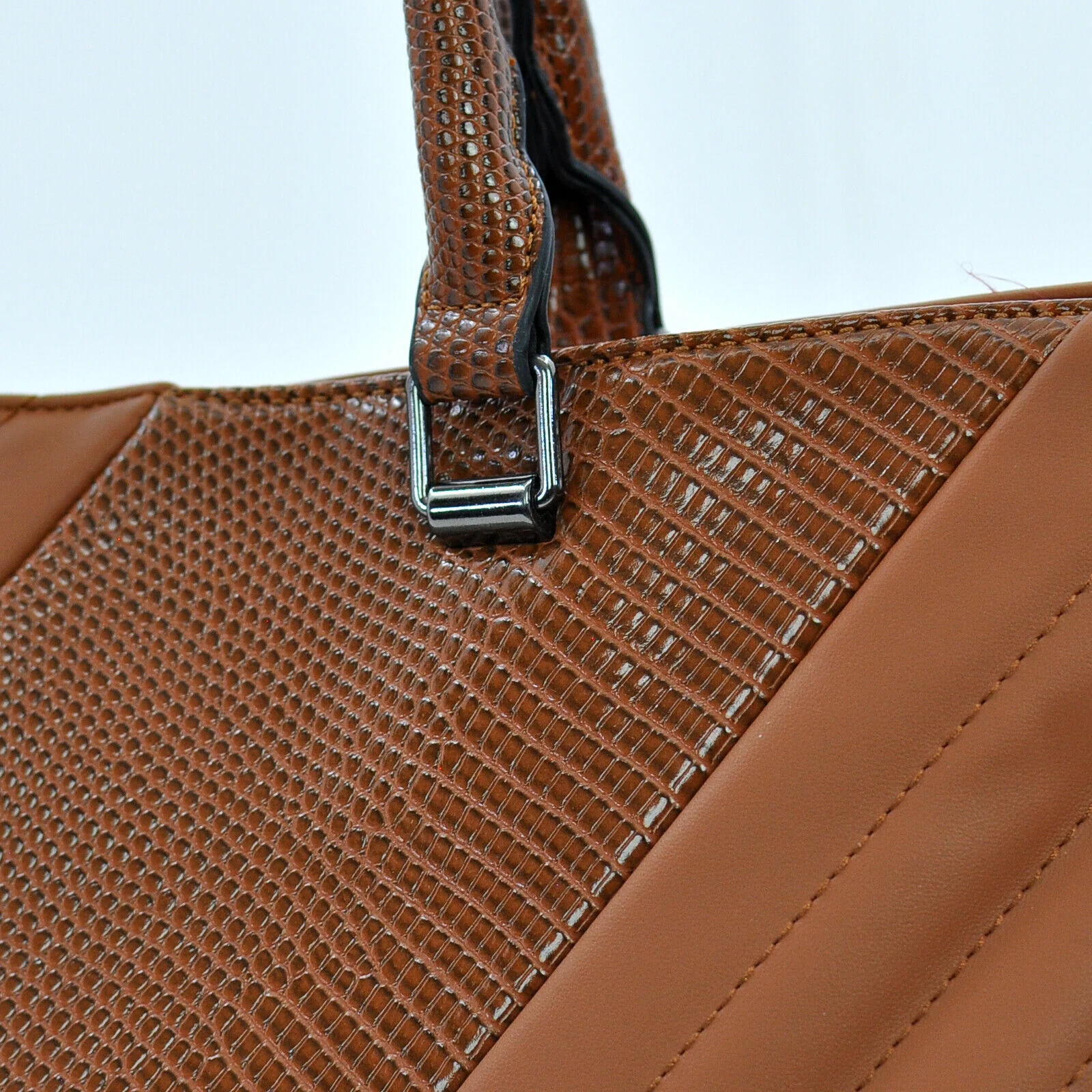 Borsa donna pelle trapuntata originale squamata spalla shopper grande pitonata - immagine 4
