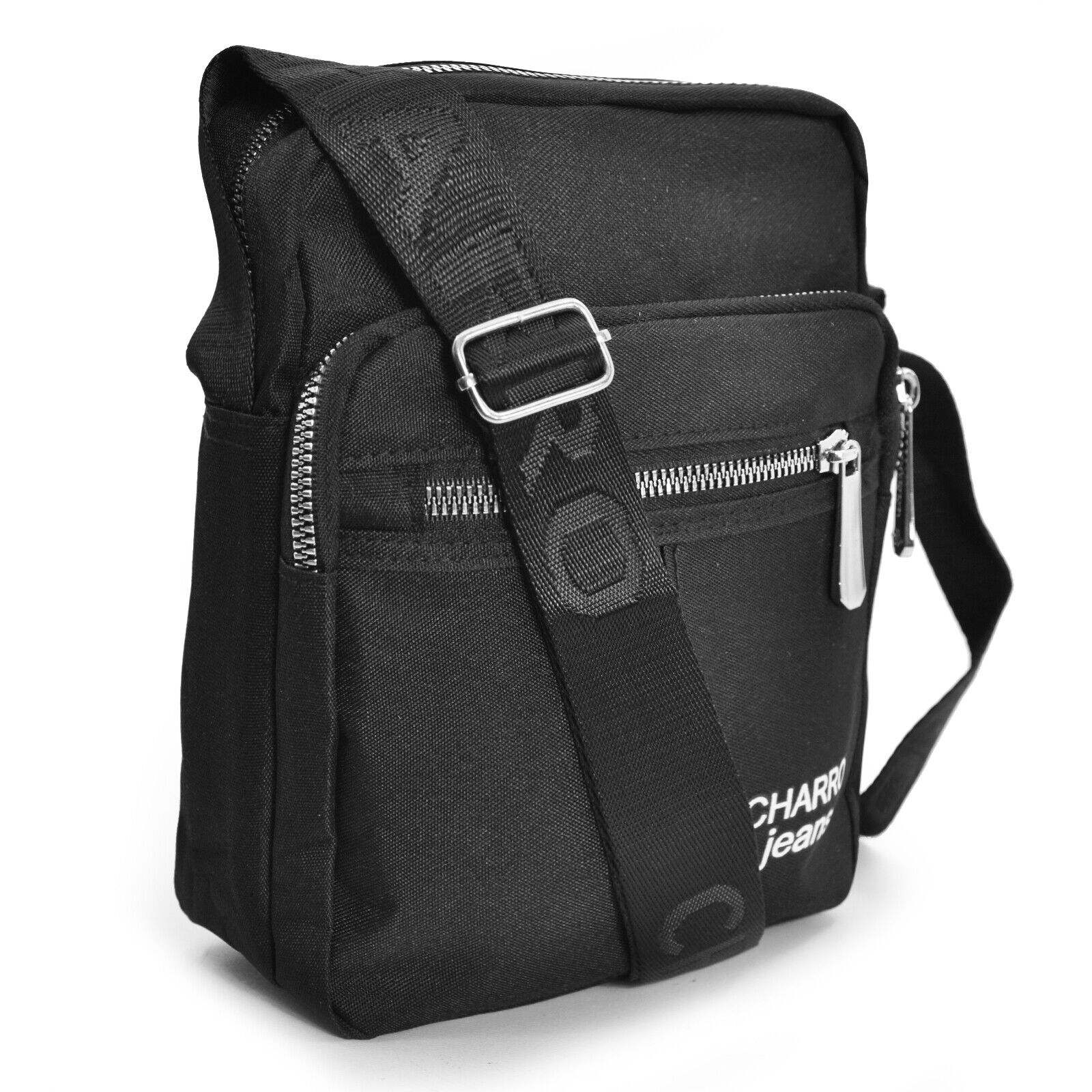 Borsello uomo firmato CHARRO nero tasche tessuto borsellino nuovo nylon sportivo - immagine 9