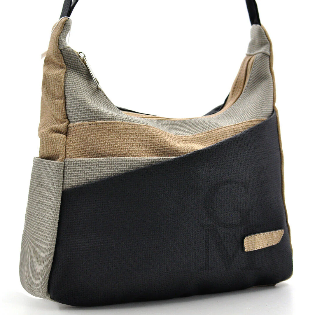 Borsa X spalla multi tasche casual capiente lavoro morbida donna tracolla grande - immagine 7