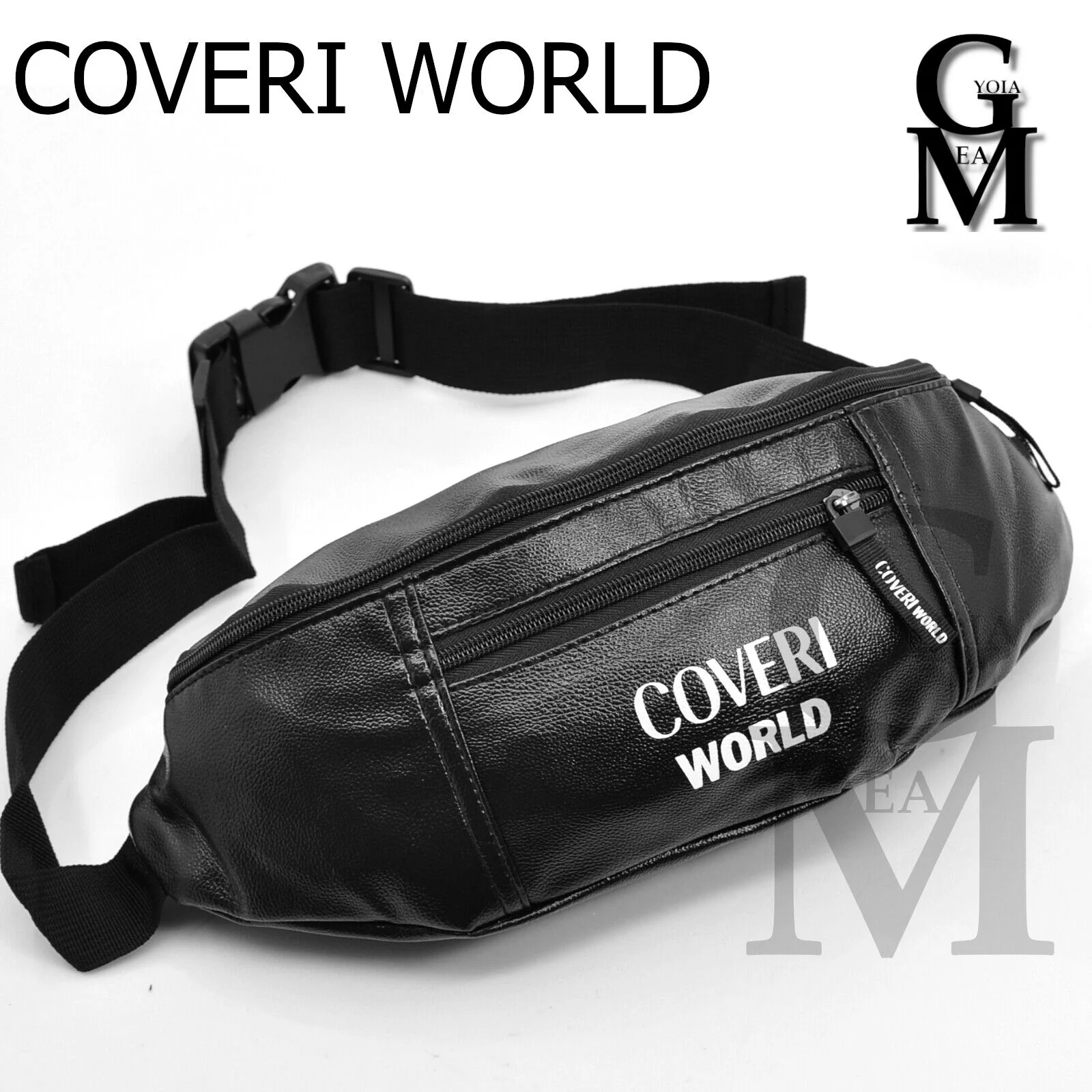 Marsupio coveri milano pelle nero trash sport nero vita monospalla uomo viaggio - immagine 8