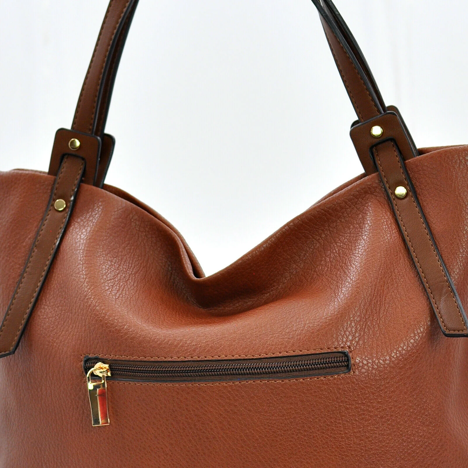 Borsa UDINE tasche zip donna pelle borchie borchiata spalla hobo morbida secchio - immagine 4