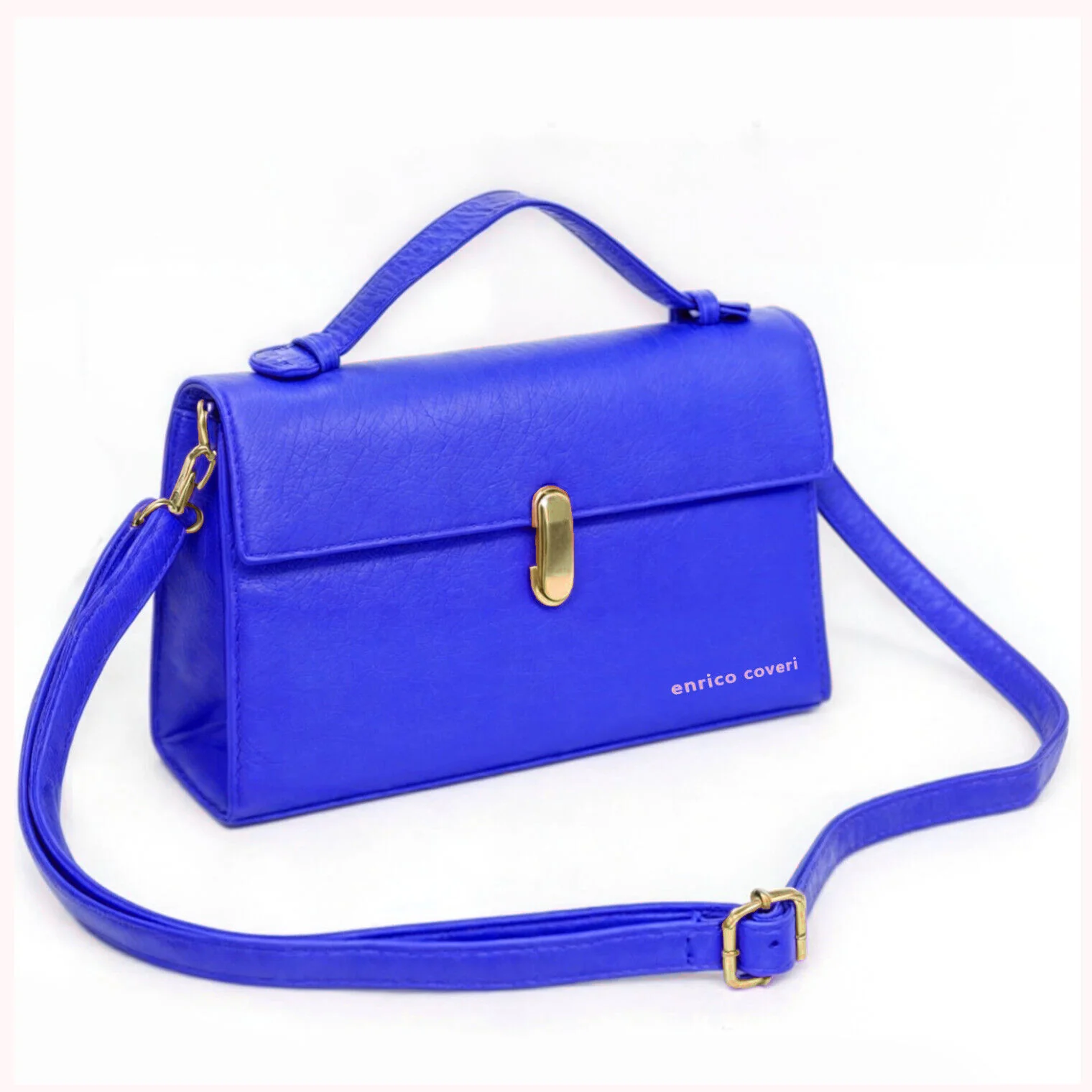 Borsa firmata ENRICO COVERI borsetta piccola rigida elegante nuova tracolla rosa - immagine 6