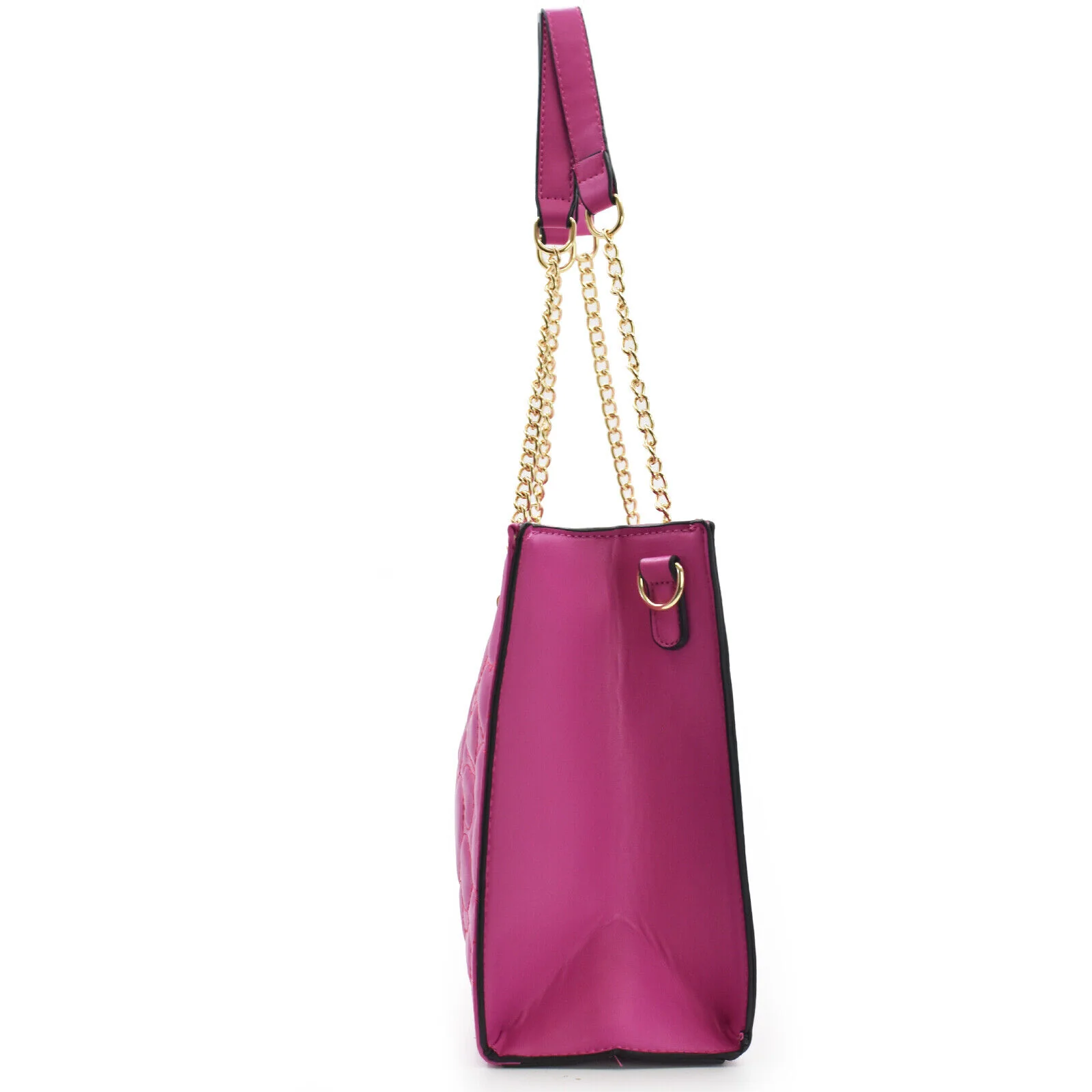 Borsa GM elegante rosa spalla shopping trapuntata cuore manici catena spalla - immagine 5