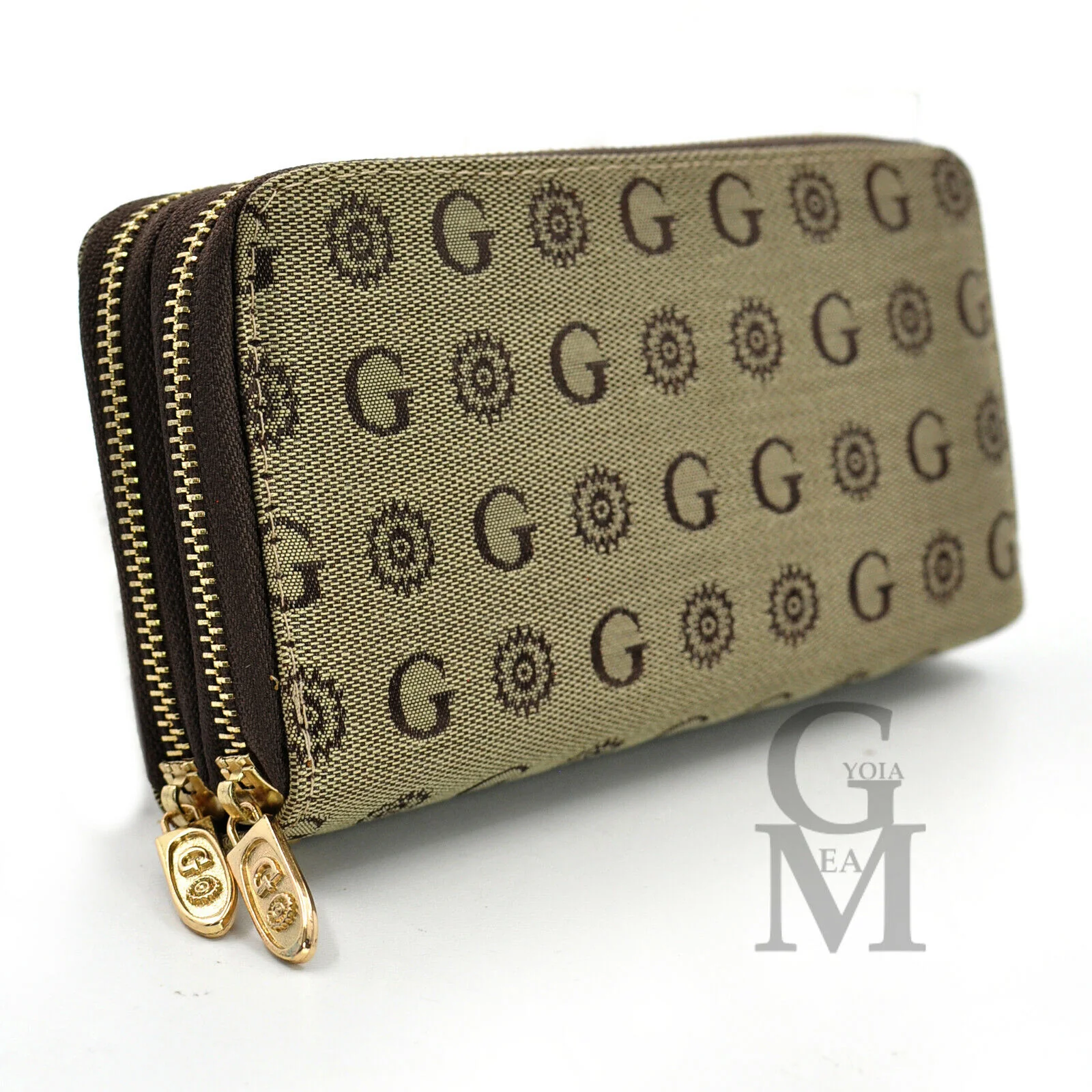 Portafoglio GM donna nylon impermeabile fantasia scritte lettere beige cerniera - immagine 6