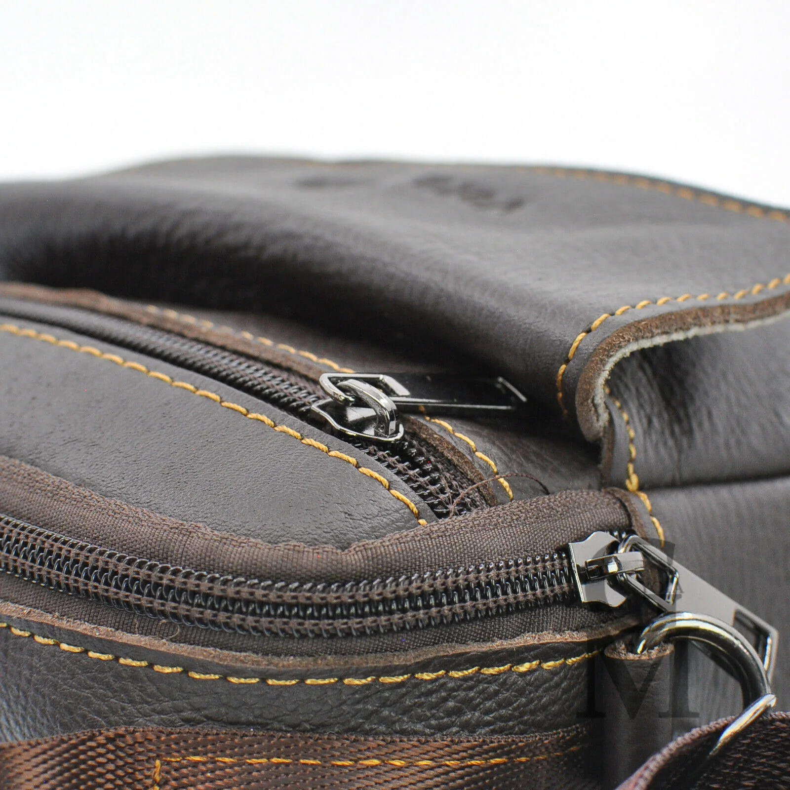 Borsello piccolo VERA PELLE manico elegante uomo viaggio borsellino vintage nero - immagine 7