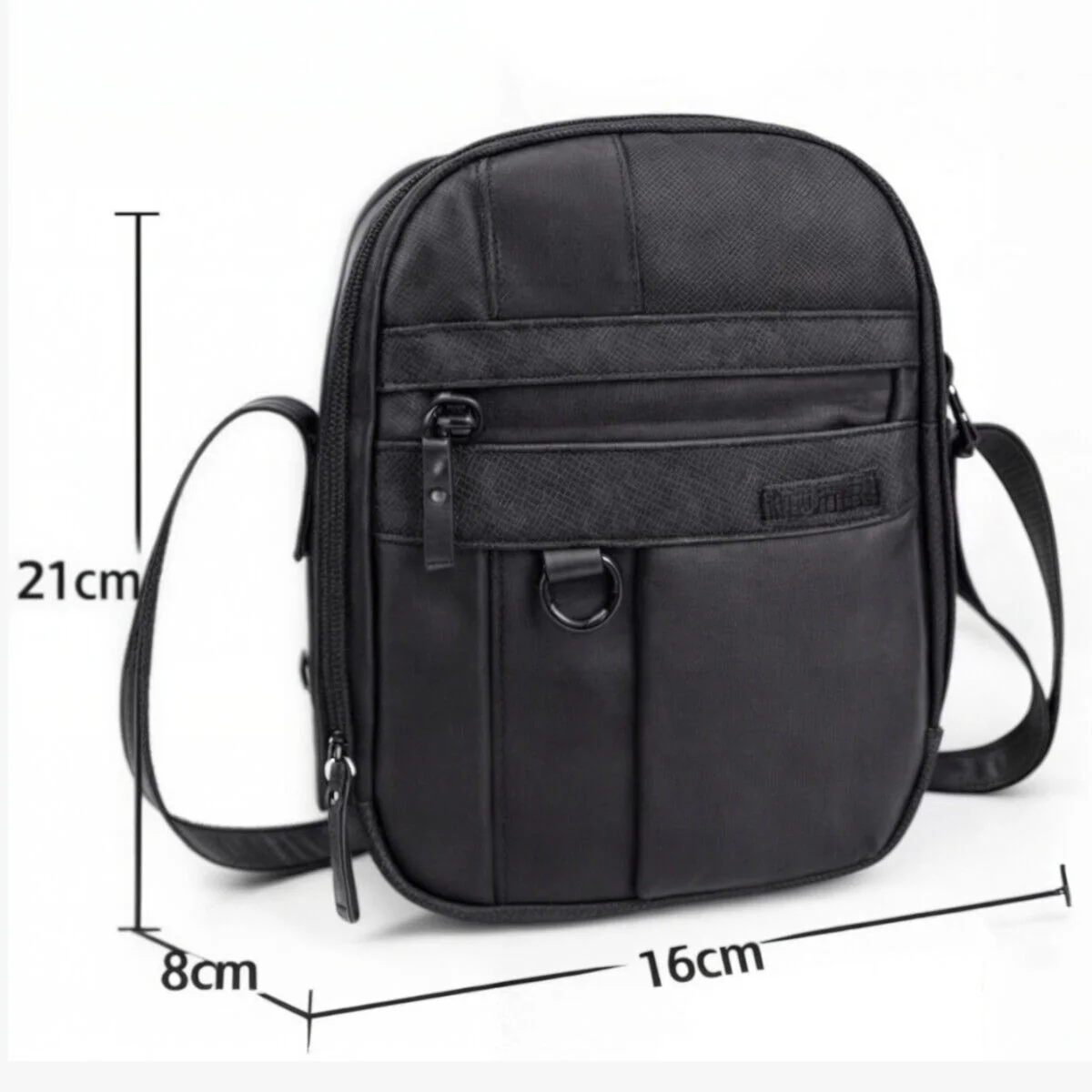 Borsello griffato capiente multi tasche uomo signore pelle tracolla marrone - immagine 8
