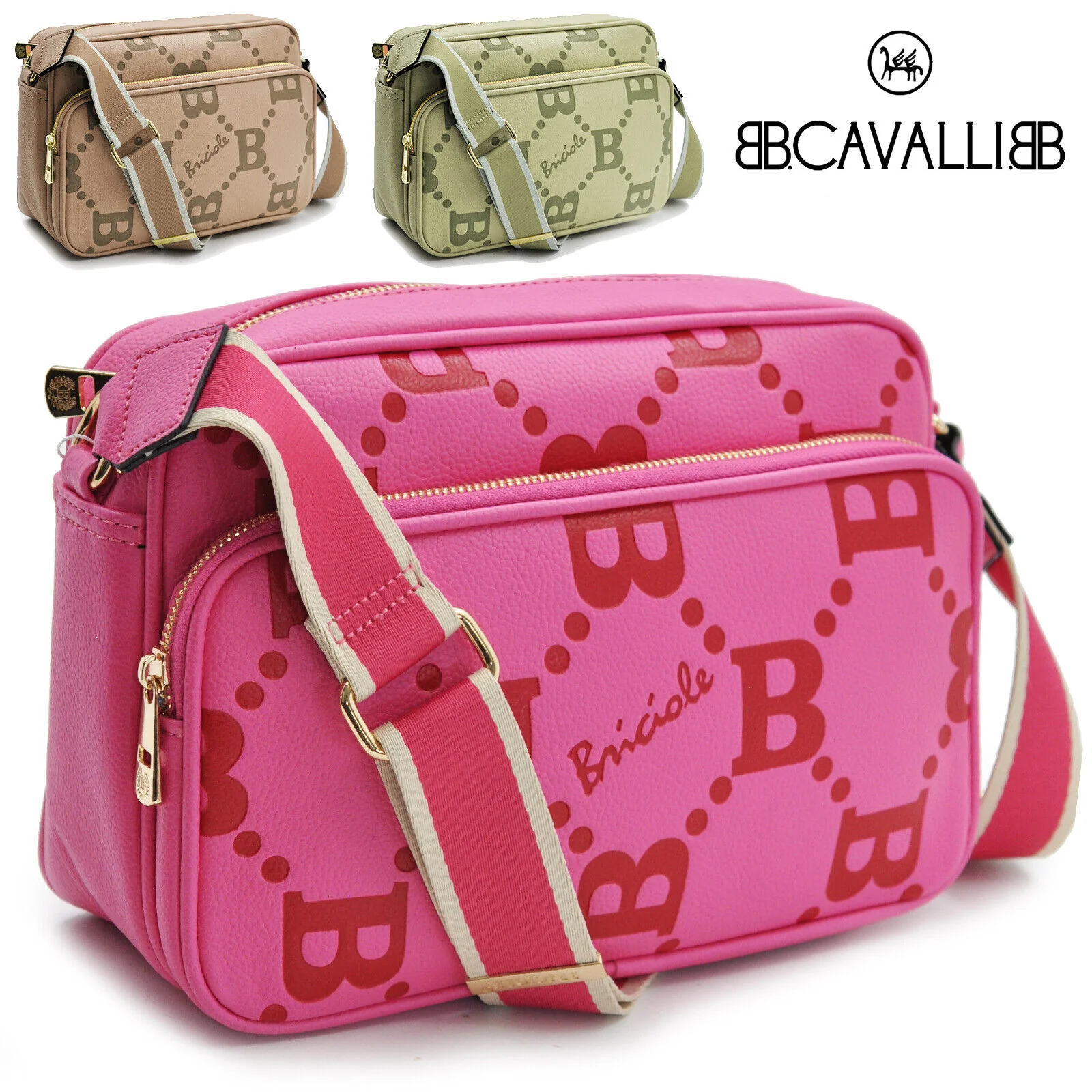 Borsa nuova originale Briciole tasche capiente donna tracolla fantasia logo moda - immagine 2