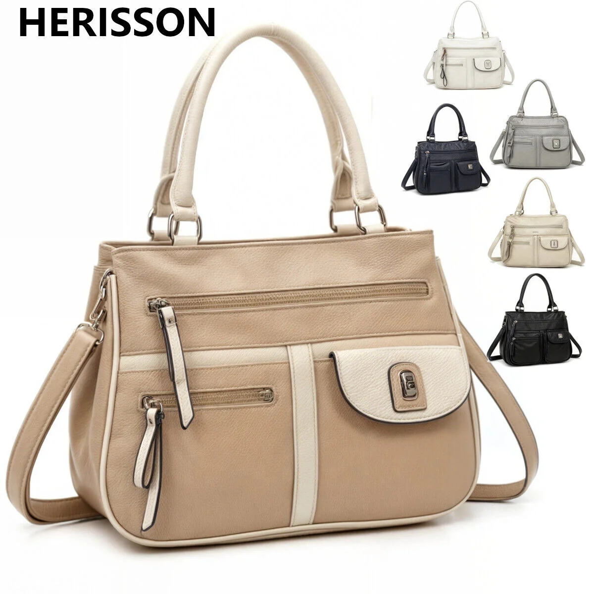 Borsa bauletto baule comoda HERISSON spalla hobo capiente donna tracolla moda - immagine 2