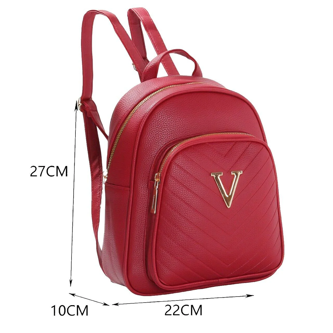 zainetto zaino trapuntato alta qualitá donna capiente giornaliero elegante rosso - immagine 8