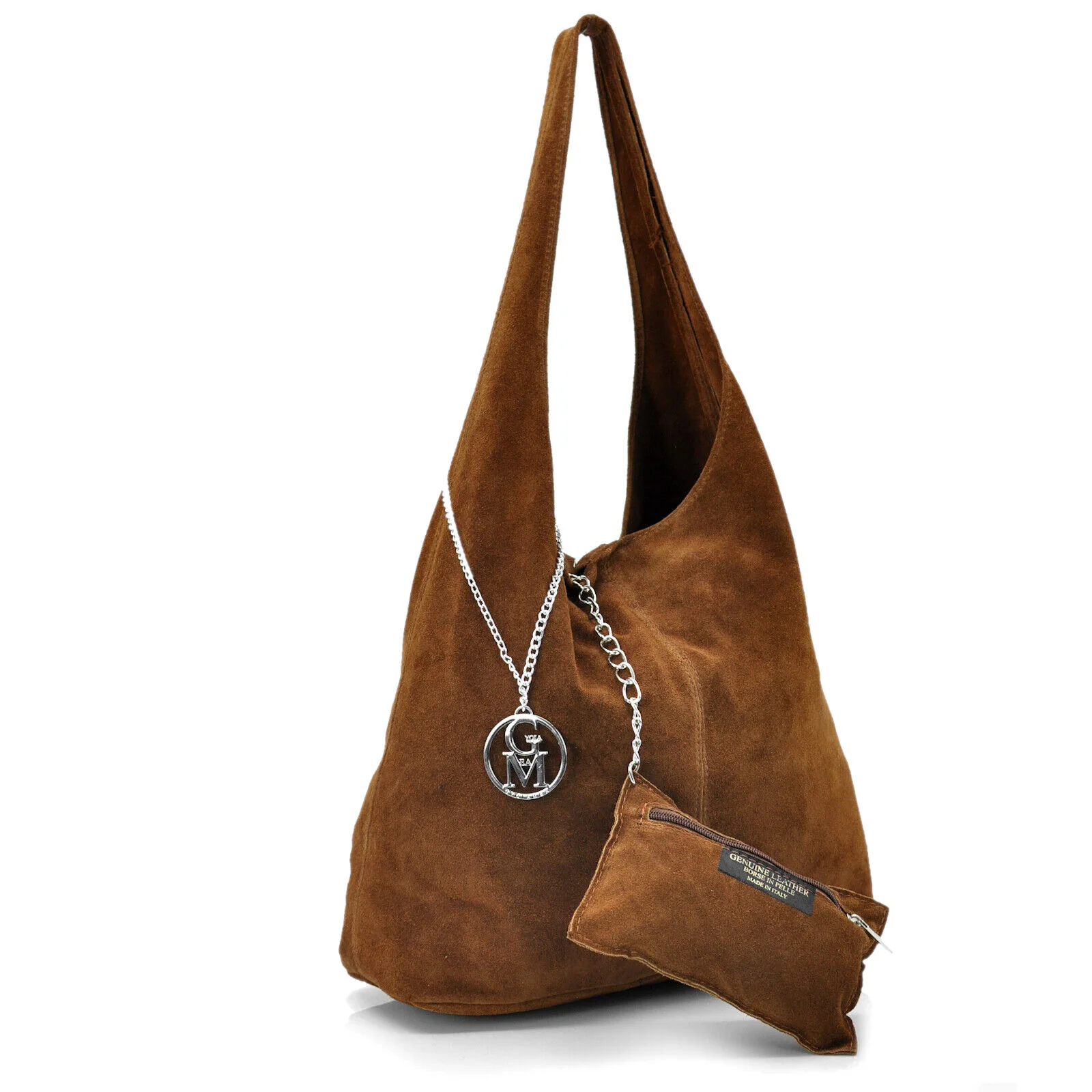 Gyoiamea italy VERA PELLE scamosciata hobo borsa sacco spalla donna monomanico - immagine 6