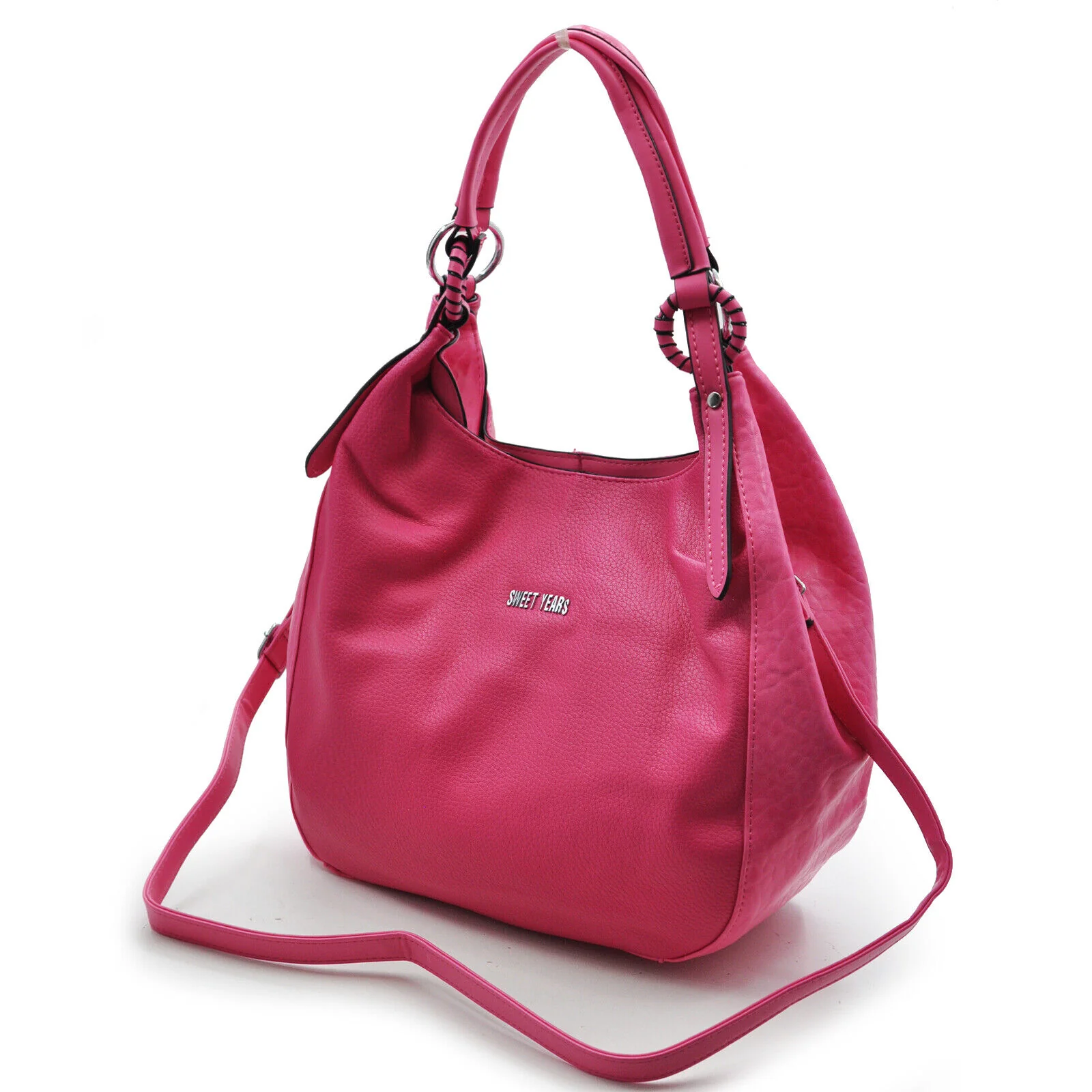 Borsa SWEET YEARS donna pelle morbida capiente sacco grande spalla cerniera moda - immagine 8