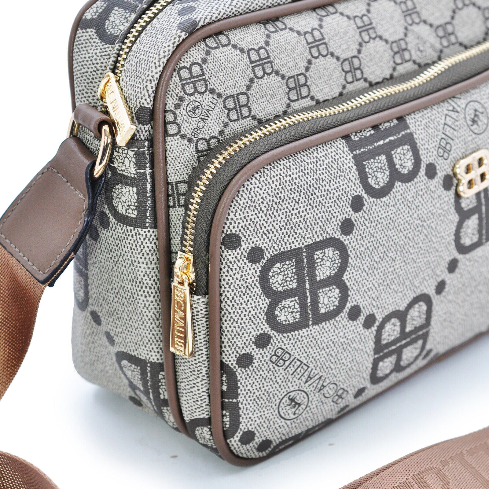 Borsa firmata Briciole borsetta beige donna logo zip tracolla fantasia piccola - immagine 7