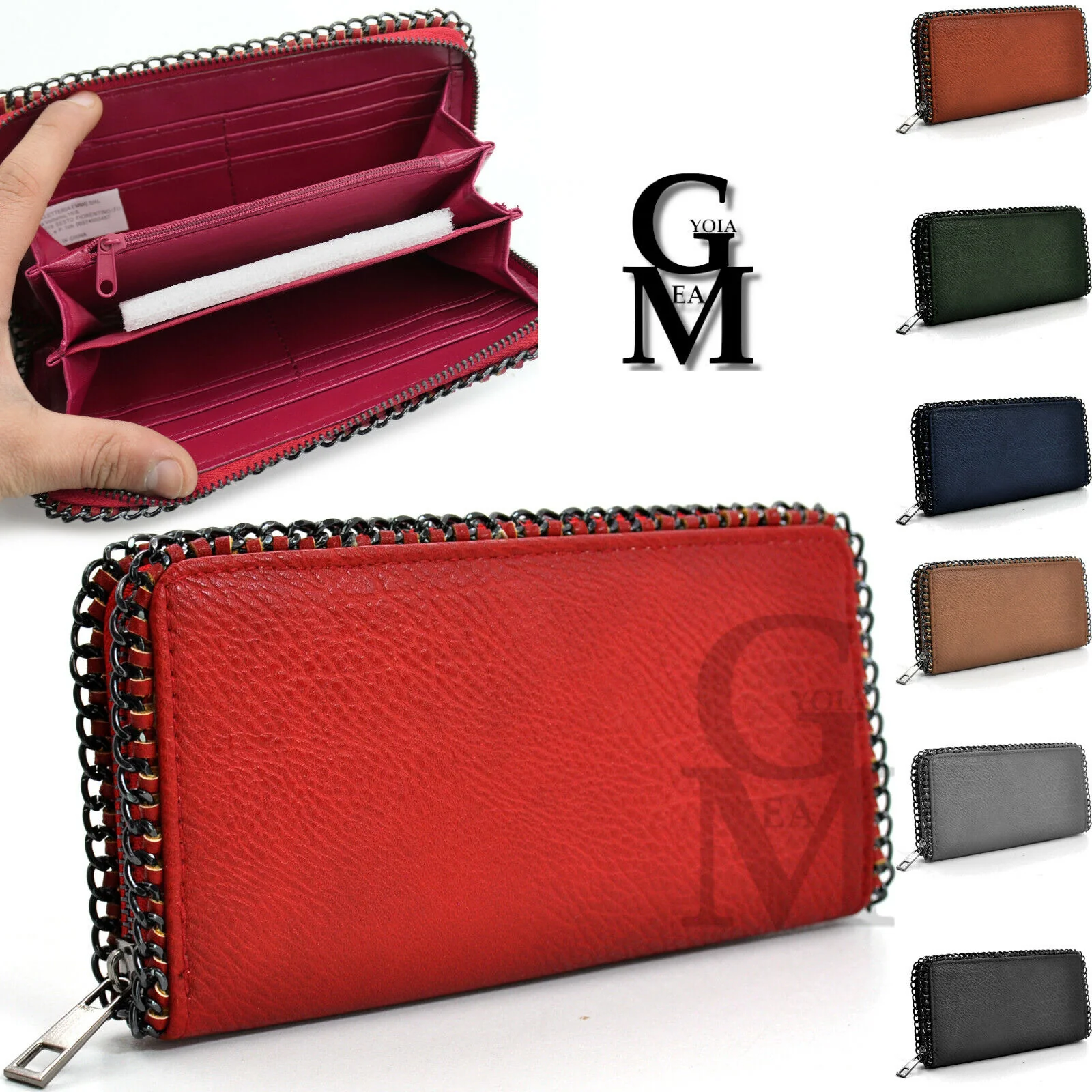 Portafoglio Donna Grande Cerniera zip catena stella Portamonete carte di credito - immagine 2