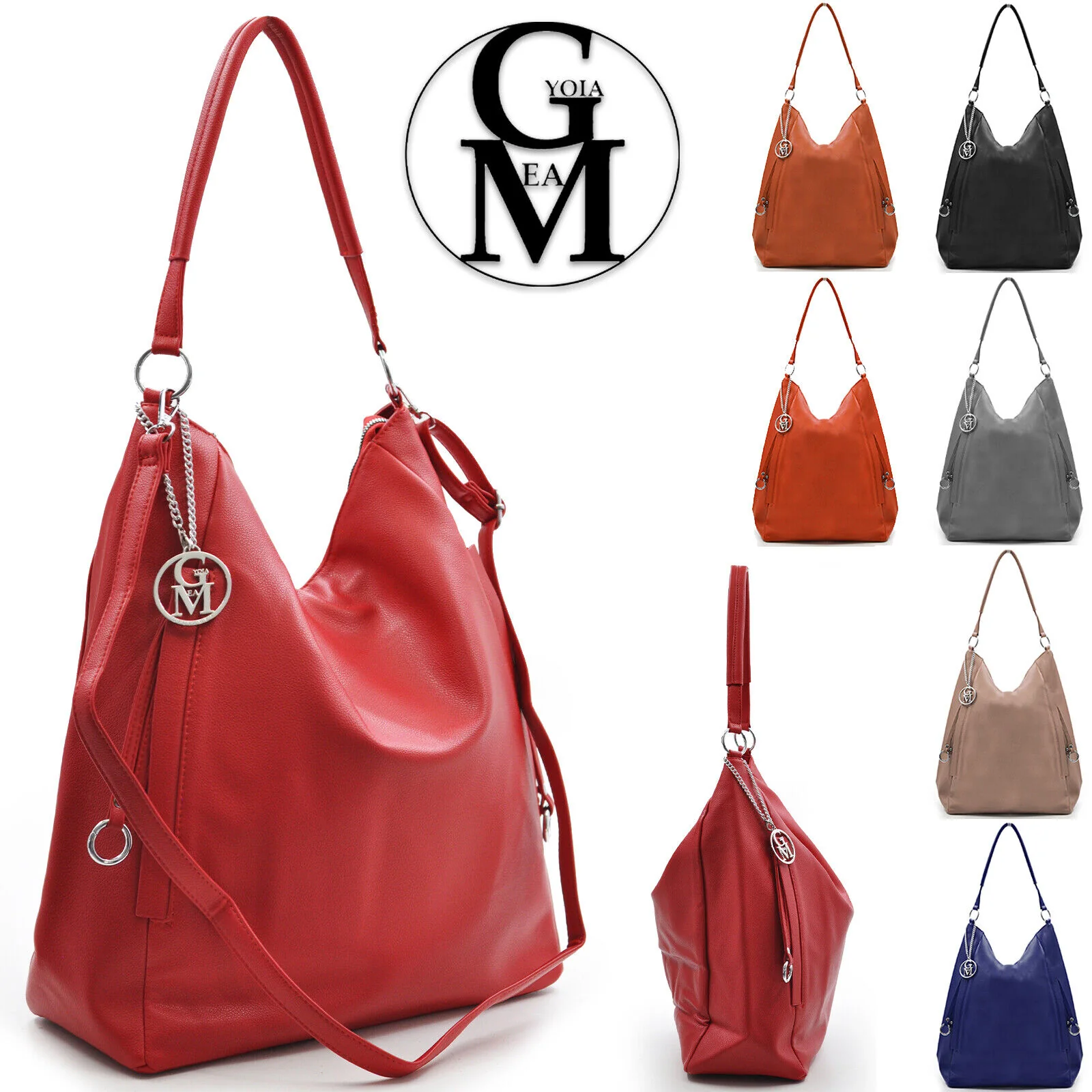 hobo Borsa GM donna pelle mono manico capiente sacco grande spalla cerniera moda - immagine 2