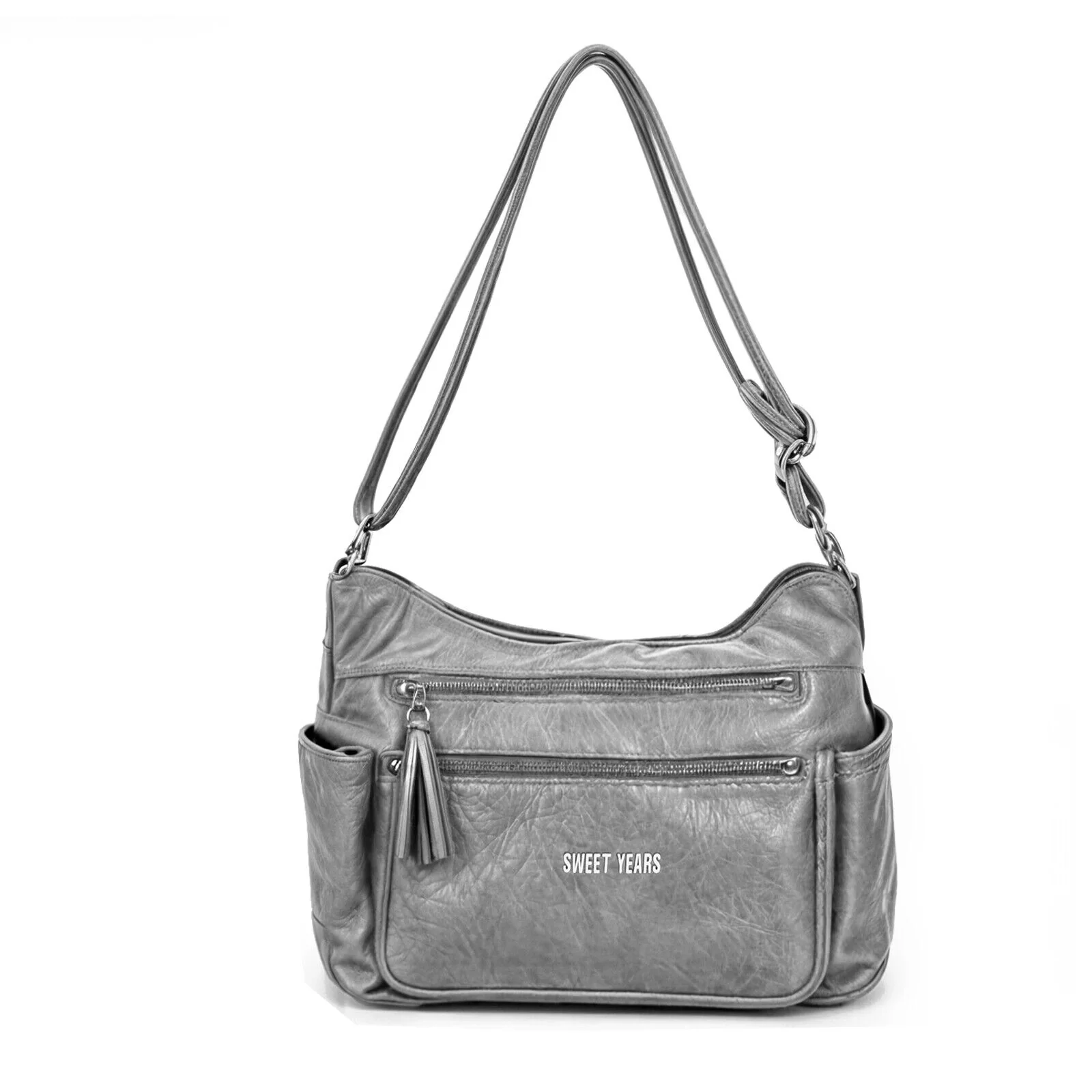 Borsa firmata Sweet Years 5 multi tasche capiente donna zip tracolla fantasia - immagine 9