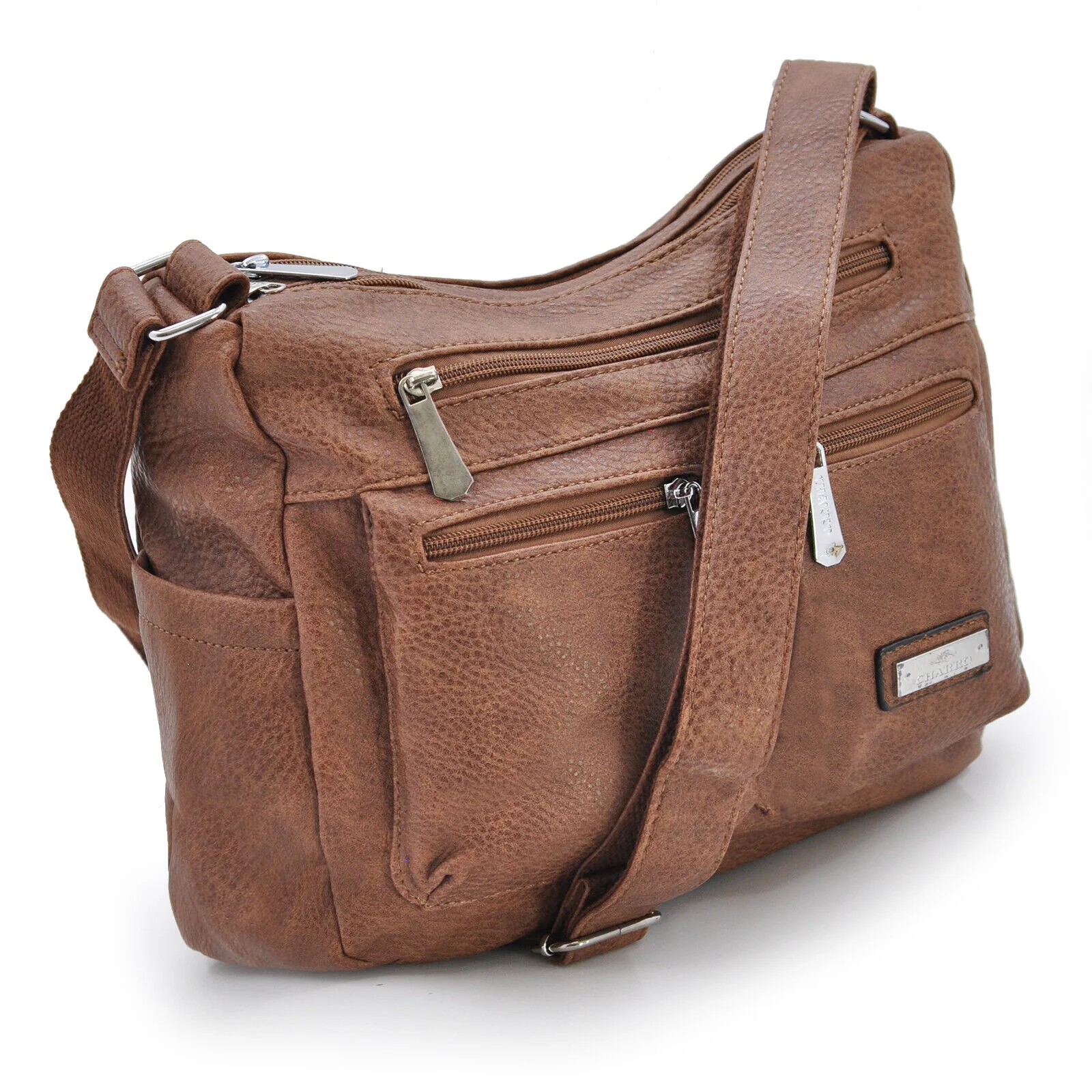 Borsa firmata CHARRO 5 multi tasche capiente donna zip tracolla fantasia nuovo - immagine 5
