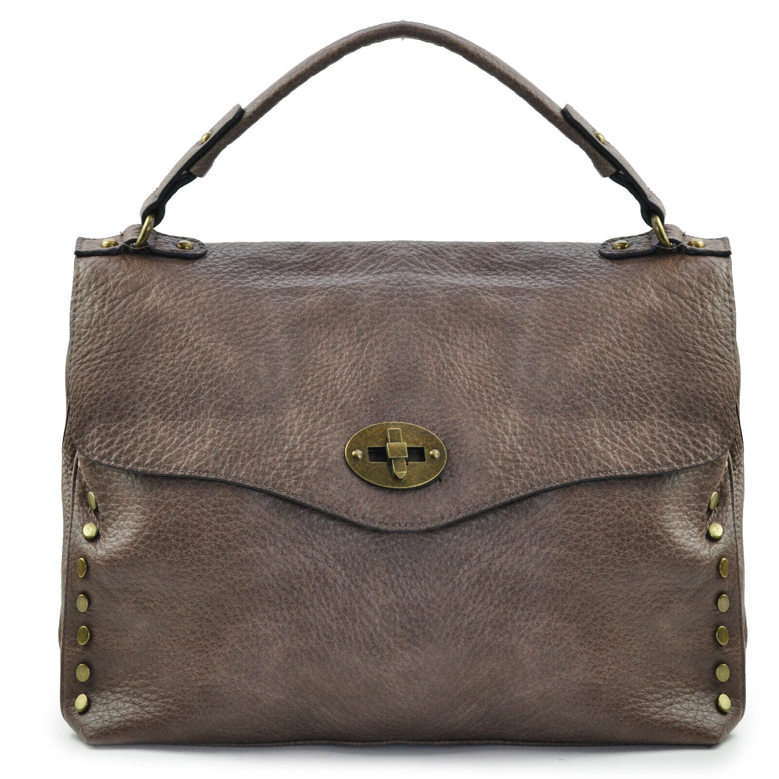 Borsa cartella Gyoiamea firmata borchie spalla donna vintage pelle particolare - immagine 4