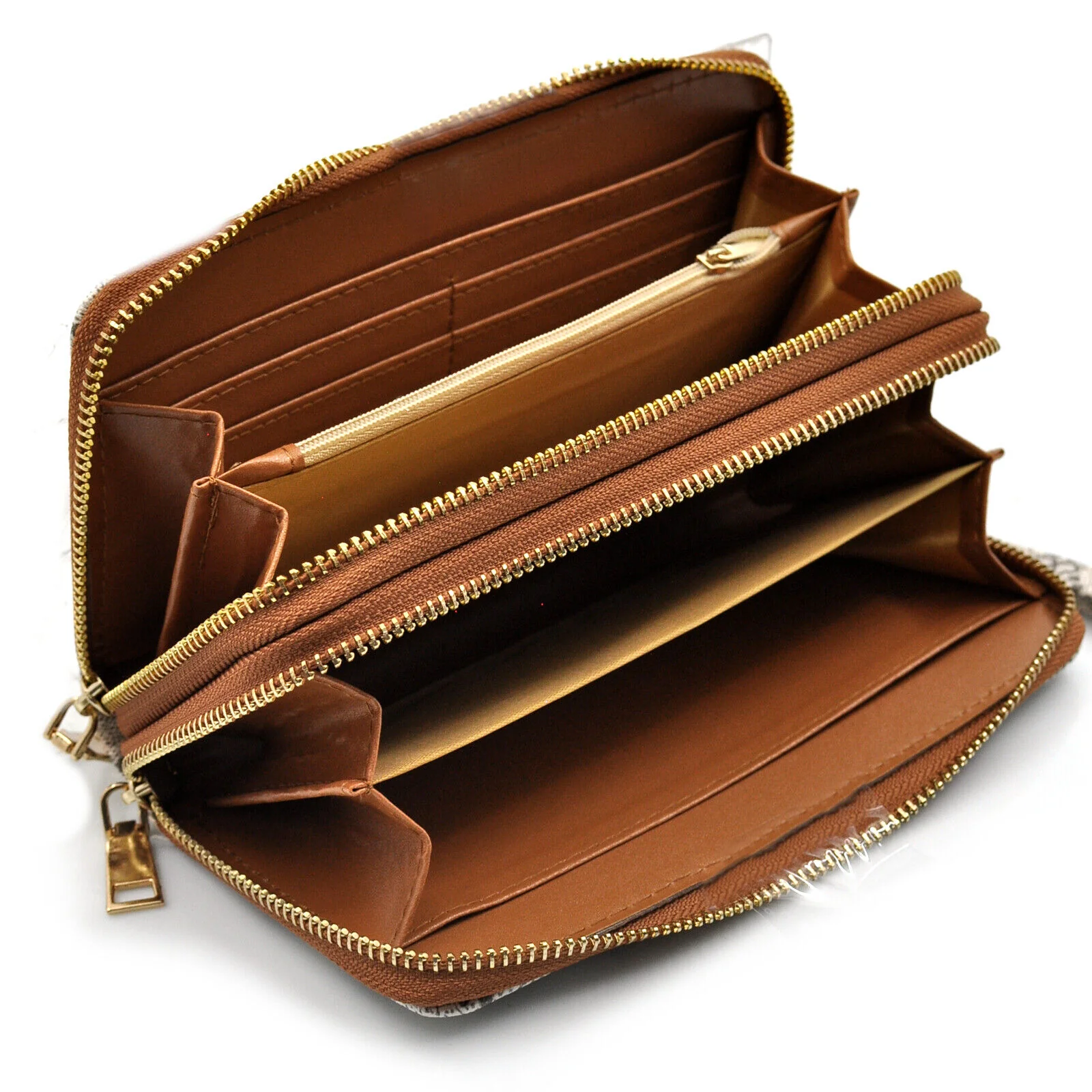 Portafoglio donna pelle coccodrillo squame tasche alligatore moda carte cerniera - immagine 9
