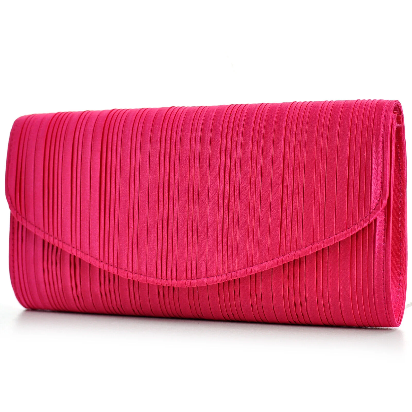 GM Pochette bustina borsetta elegante rigida cerimonia clutch FUXIA ROSA GIALLA - immagine 8