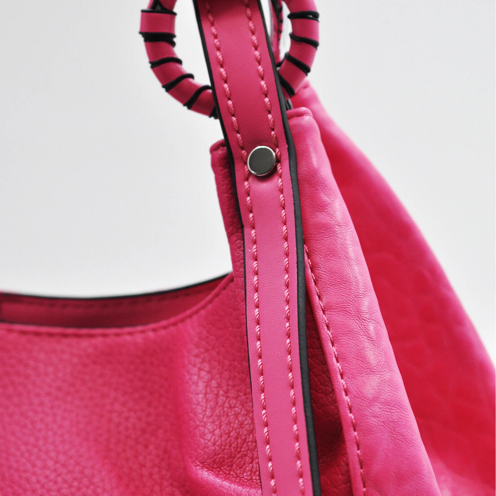 Borsa SWEET YEARS donna pelle morbida capiente sacco grande spalla cerniera moda - immagine 4