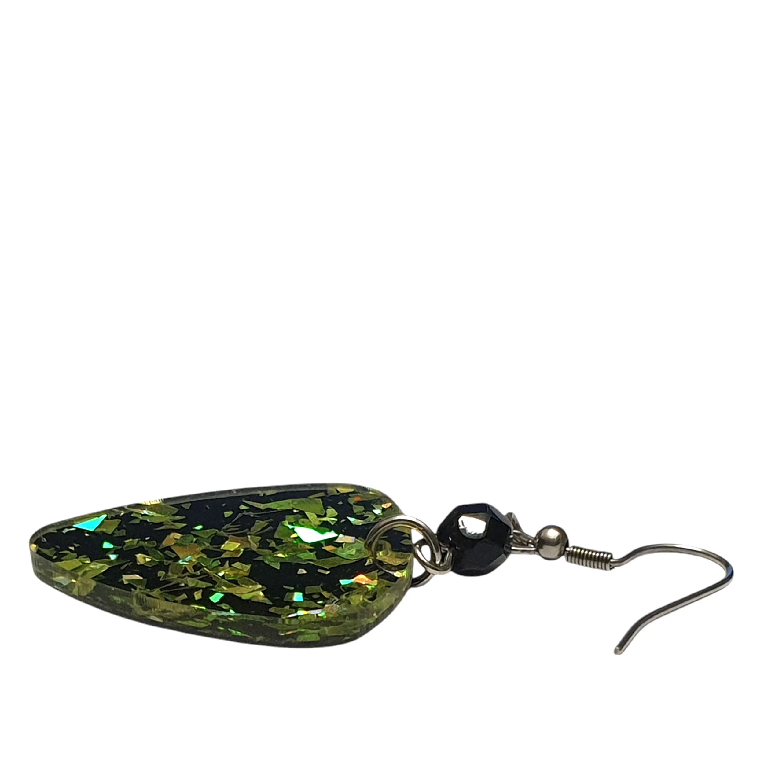 ARKY FLY Orecchini pendenti chitarra glitter verde - immagine 3