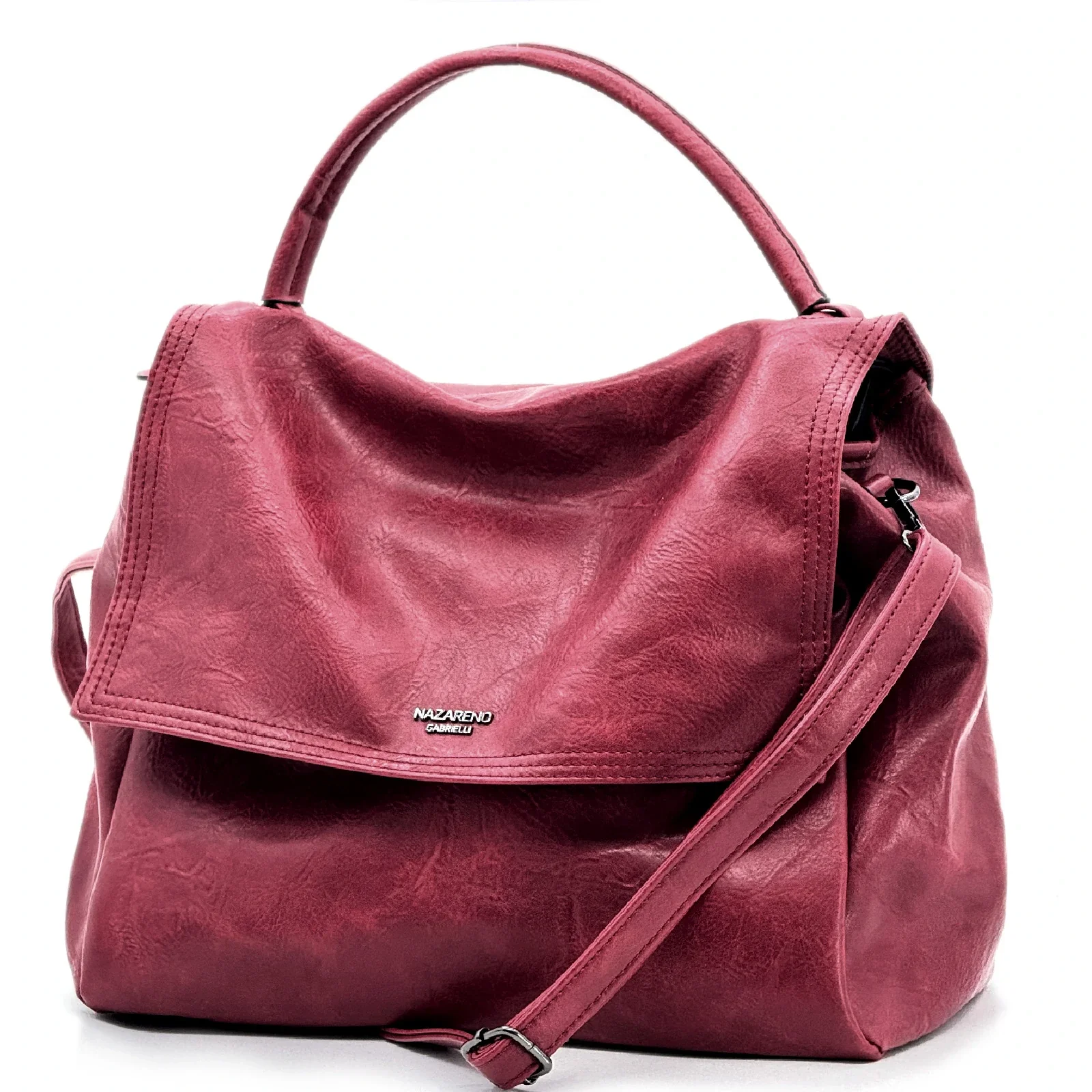 NAZARENO GABRIELLI - Borsa multitasche firmata giornaliera elegante 3 zip platta bauletto capiente - immagine 7