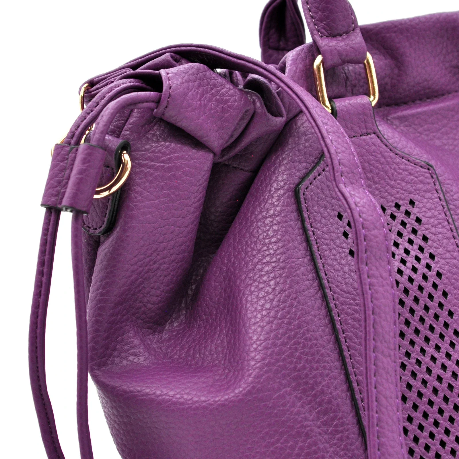 CHARRO - Borsa 2in1 trasformabile multitasche firmata giornaliera capiente simil pelle forata shopping secchio - immagine 9