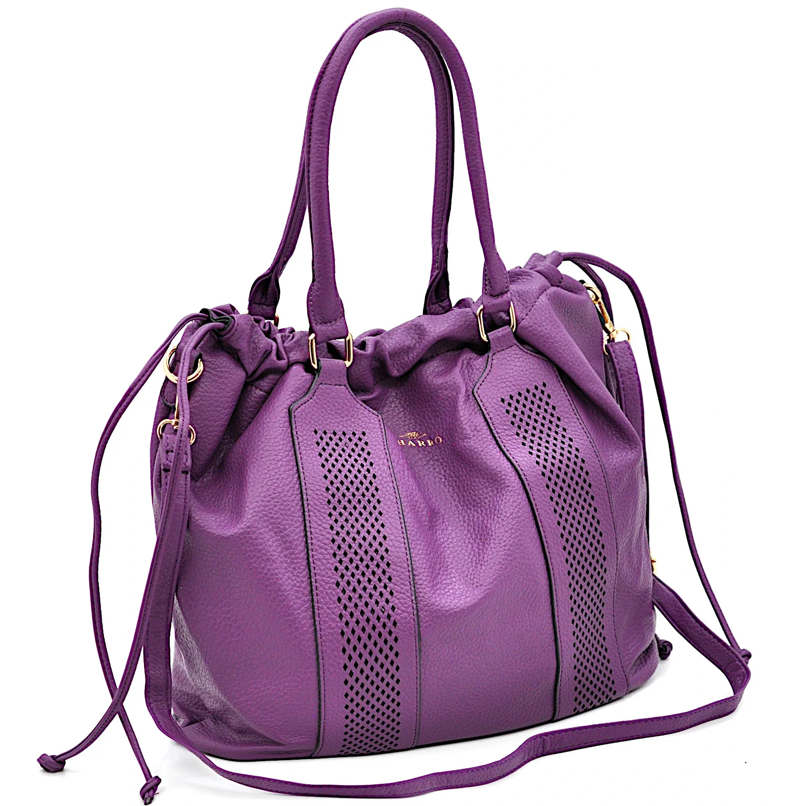 CHARRO - Borsa 2in1 trasformabile multitasche firmata giornaliera capiente simil pelle forata shopping secchio - immagine 2