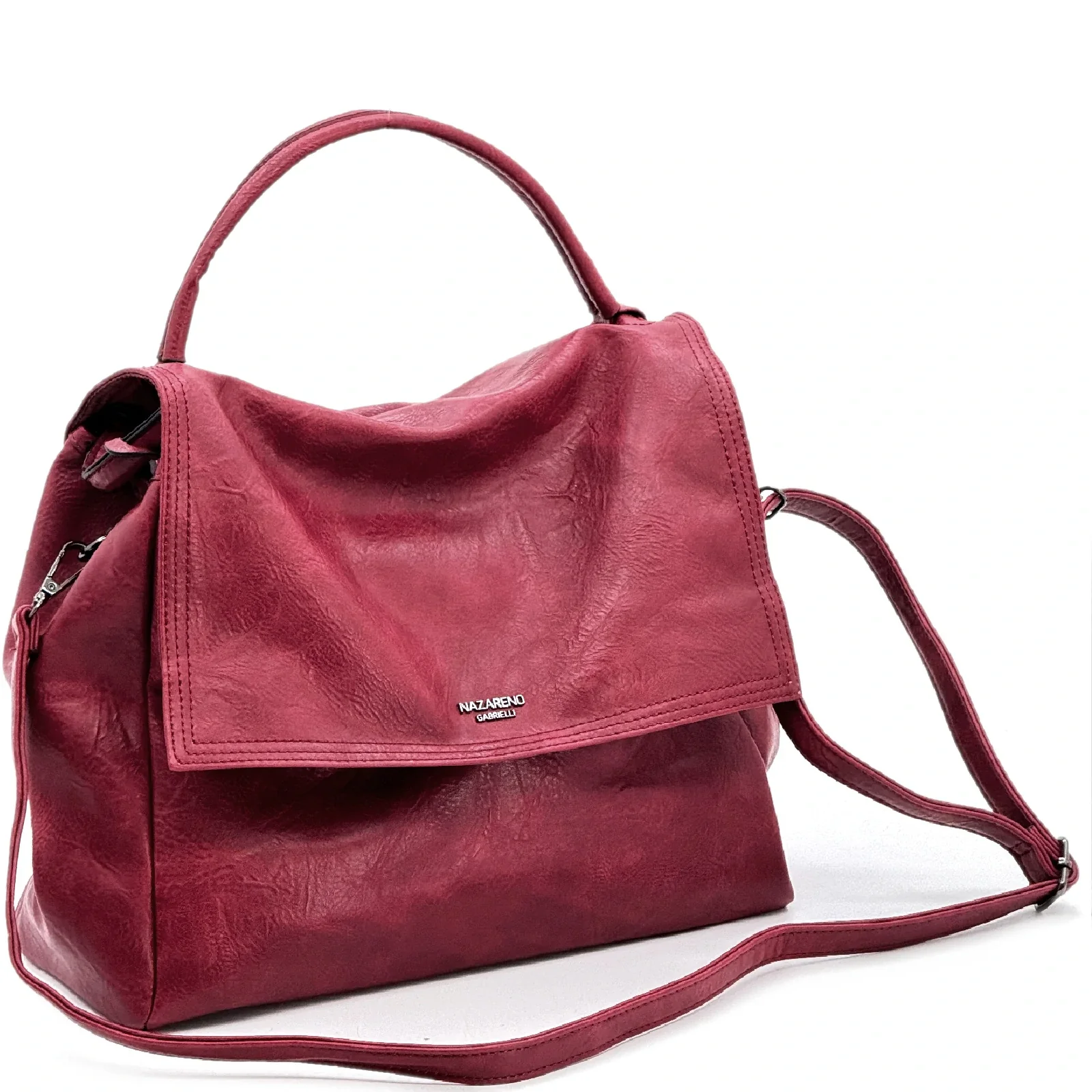NAZARENO GABRIELLI - Borsa multitasche firmata giornaliera elegante 3 zip platta bauletto capiente - immagine 8