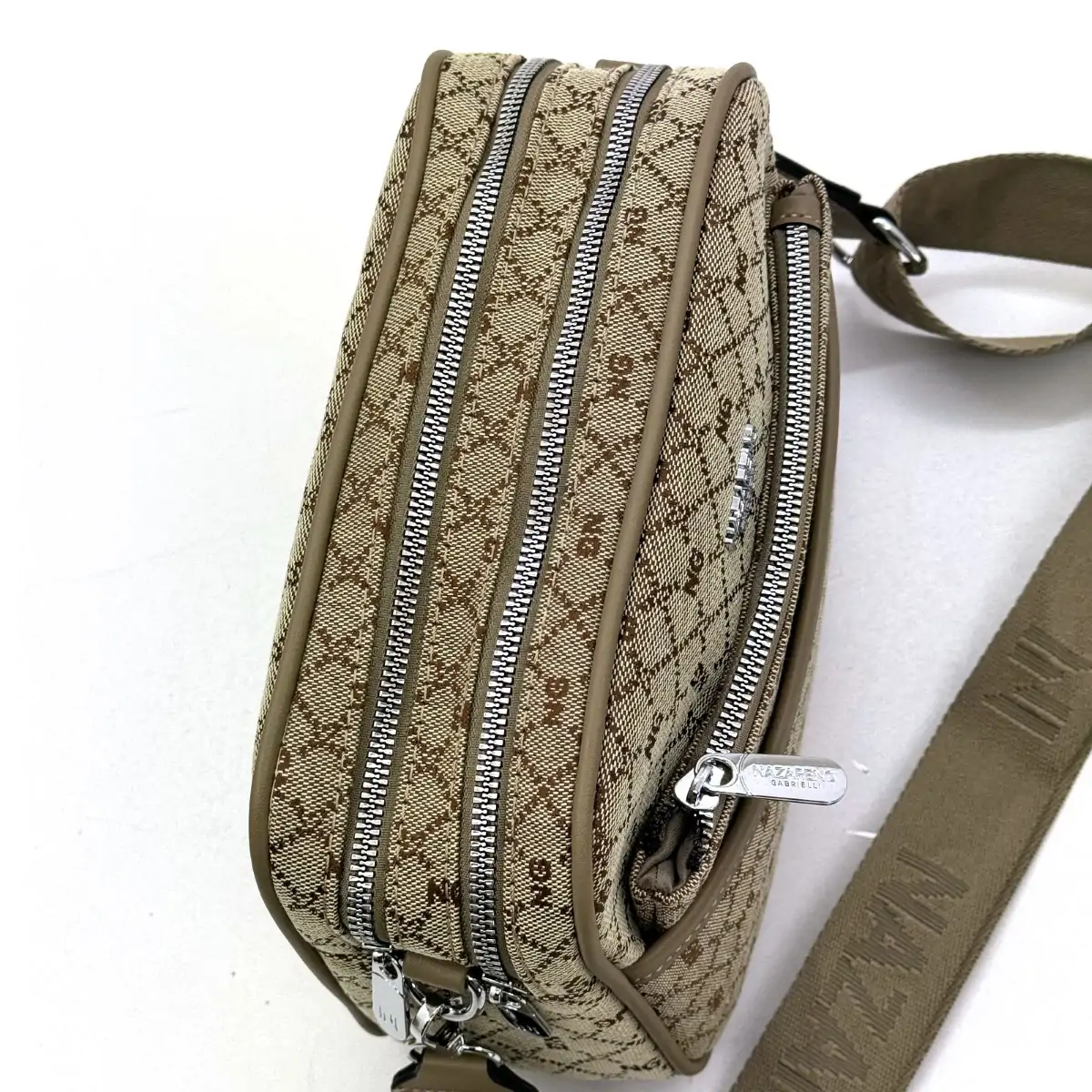 NAZARENO GABRIELLI - Borsa borsetta multitasche fantasia Monogram con Tracolla - immagine 7